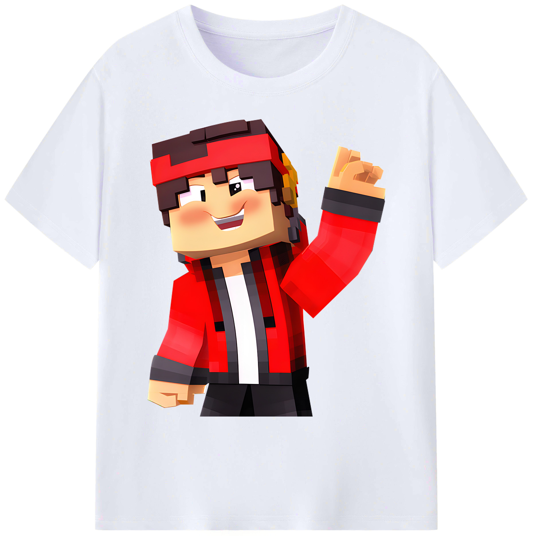 （画像用） マインクラフト ブロックの世界 Minecraft MC Block world 綿100％ メンズ半袖Tシャツ｜肌触りやわらか＆通気性