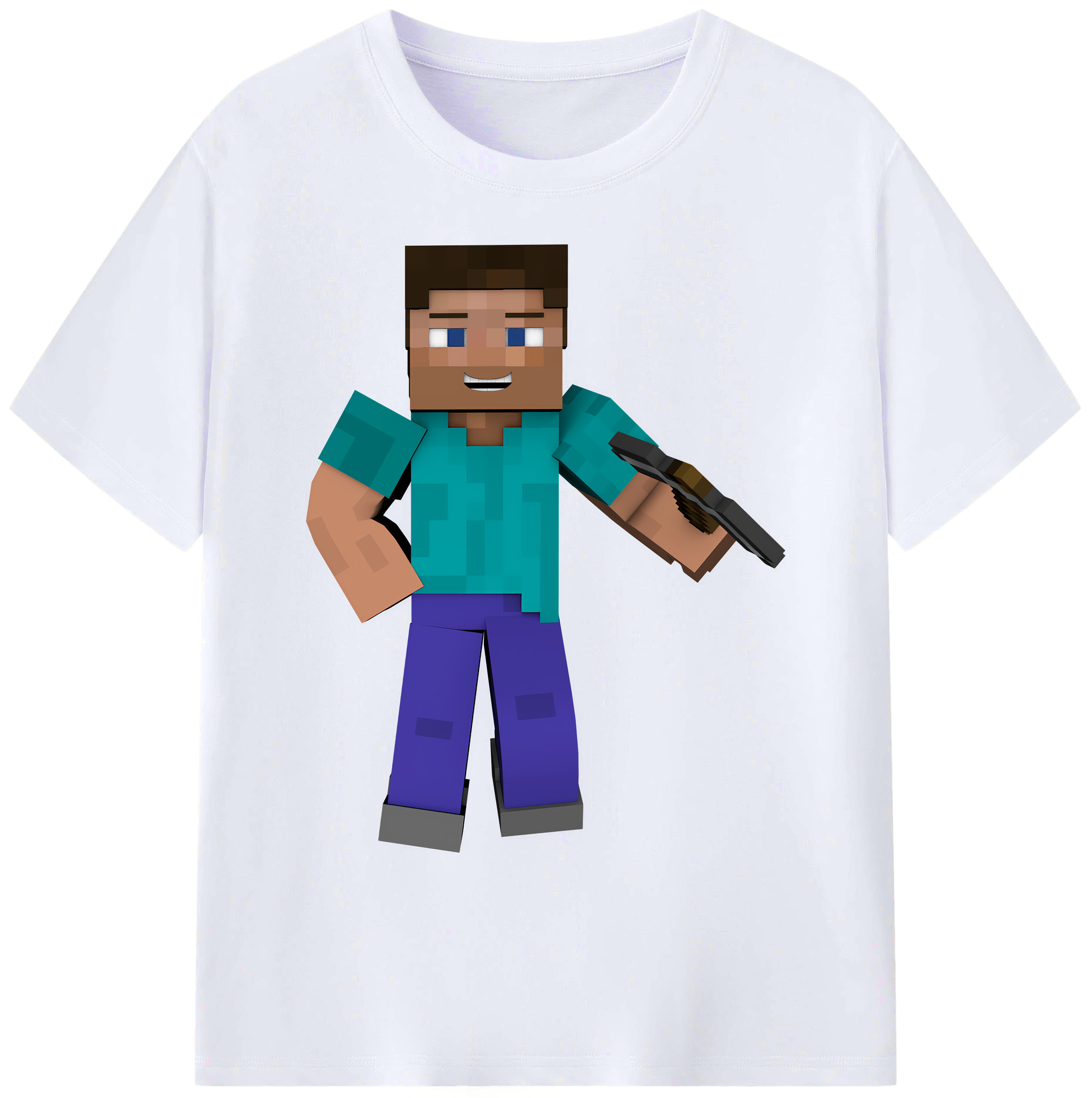 （画像用） マインクラフト ブロックの世界 Minecraft MC Block world 綿100％ メンズ半袖Tシャツ｜肌触りやわらか＆通気性