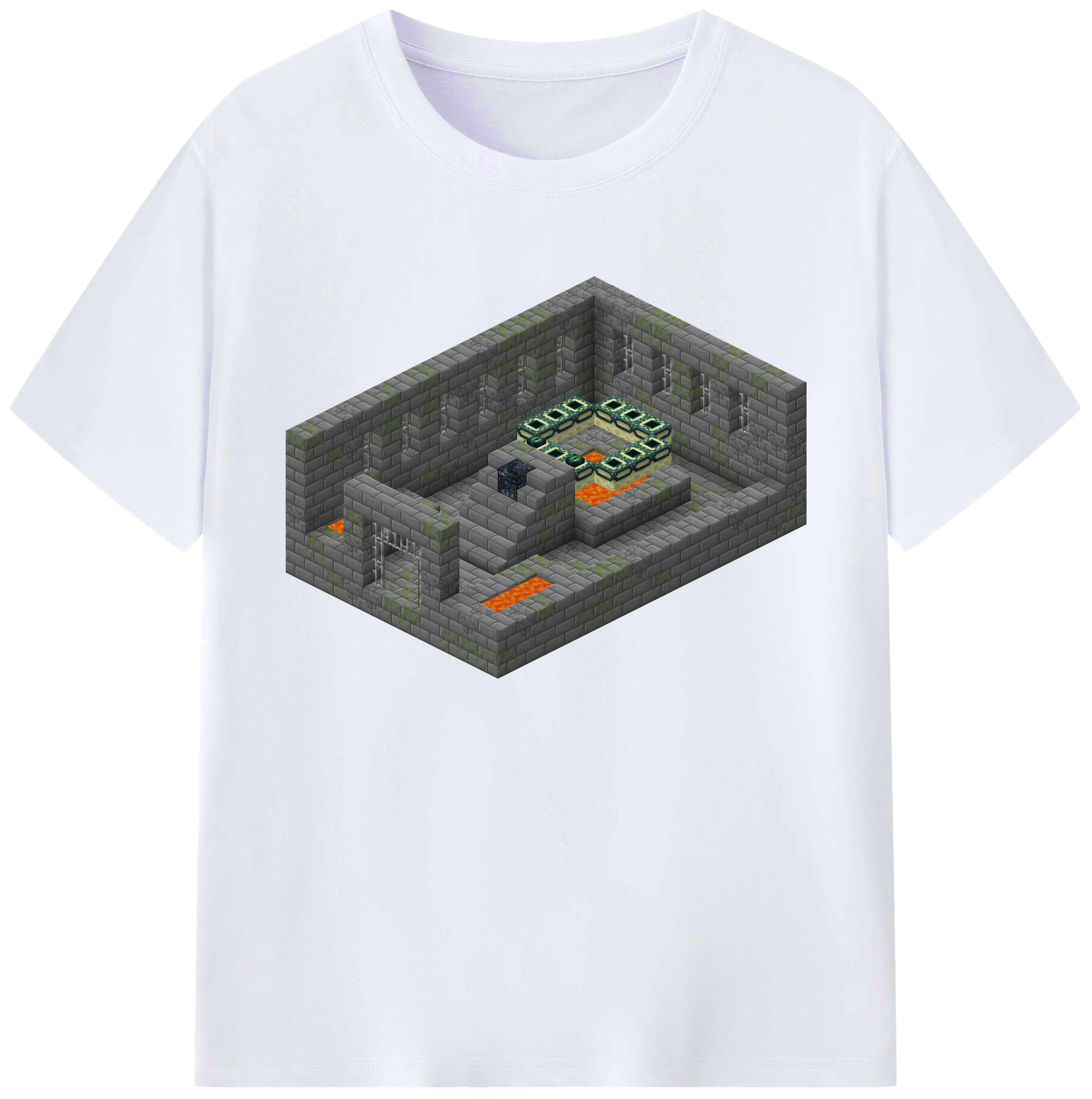 （画像用） マインクラフト ブロックの世界 Minecraft MC Block world 綿100％ メンズ半袖Tシャツ｜肌触りやわらか＆通気性