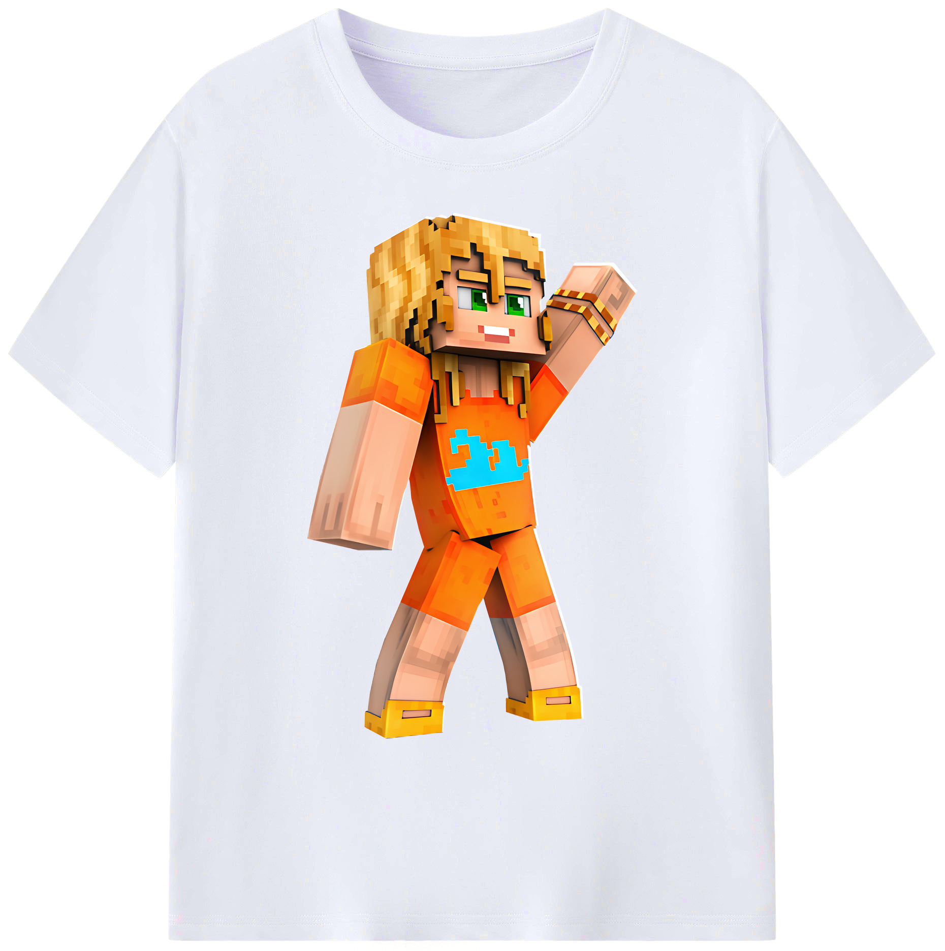 （画像用） マインクラフト ブロックの世界 Minecraft MC Block world 綿100％ メンズ半袖Tシャツ｜肌触りやわらか＆通気性