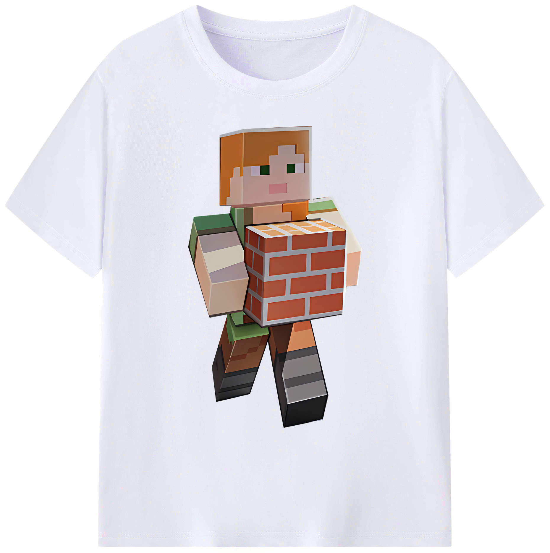 （画像用） マインクラフト ブロックの世界 Minecraft MC Block world 綿100％ メンズ半袖Tシャツ｜肌触りやわらか＆通気性