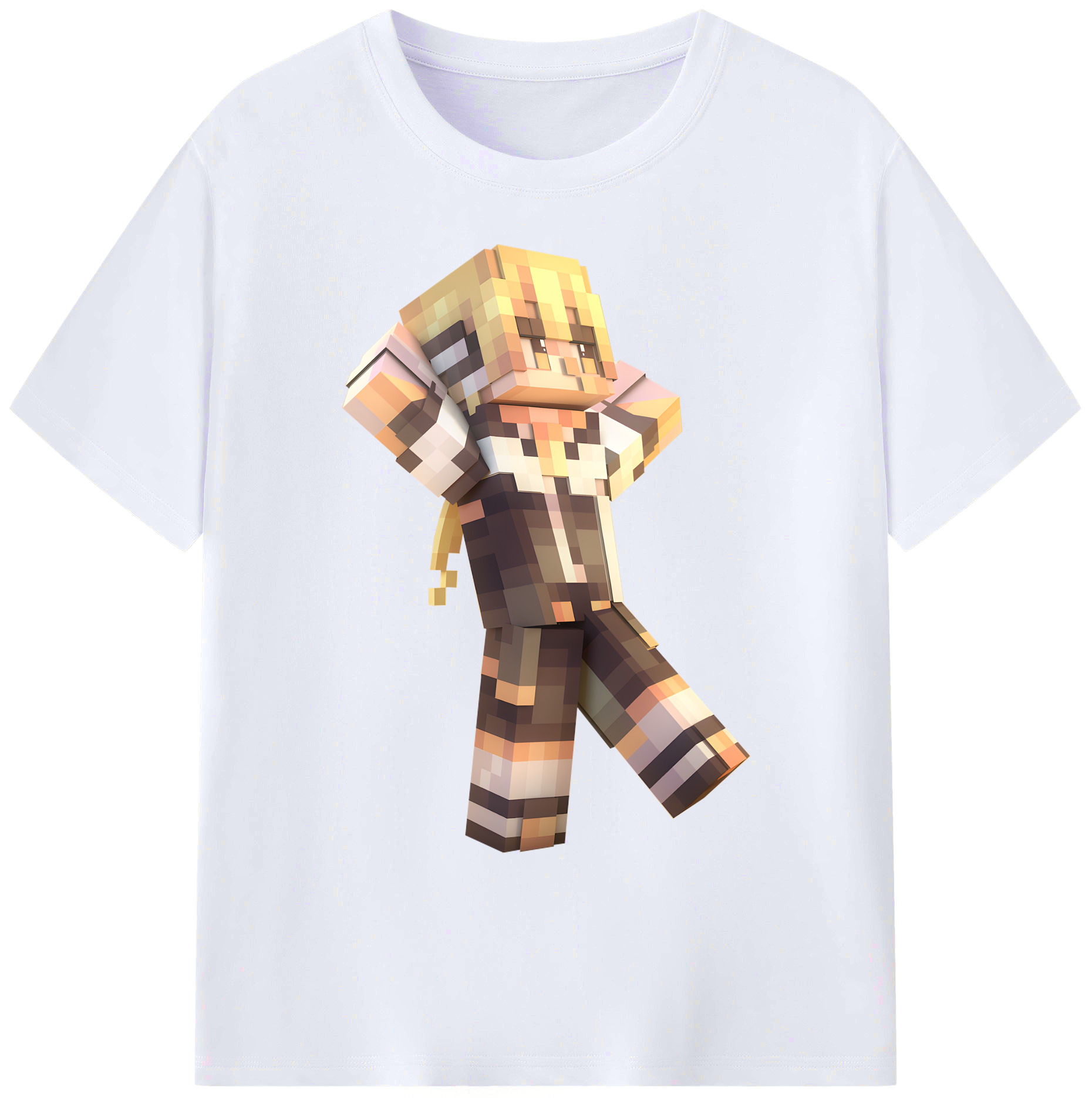 （画像用） マインクラフト ブロックの世界 Minecraft MC Block world 綿100％ メンズ半袖Tシャツ｜肌触りやわらか＆通気性