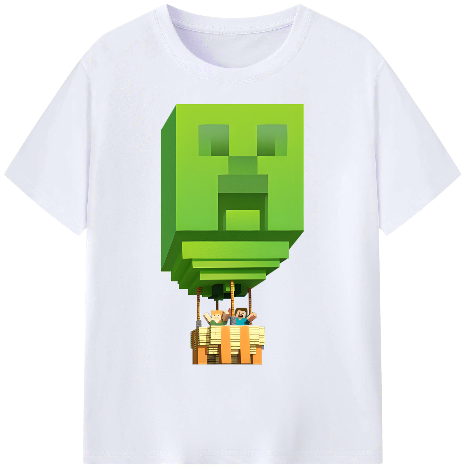 （画像用） マインクラフト ブロックの世界 Minecraft MC Block world 綿100％ メンズ半袖Tシャツ｜肌触りやわらか＆通気性