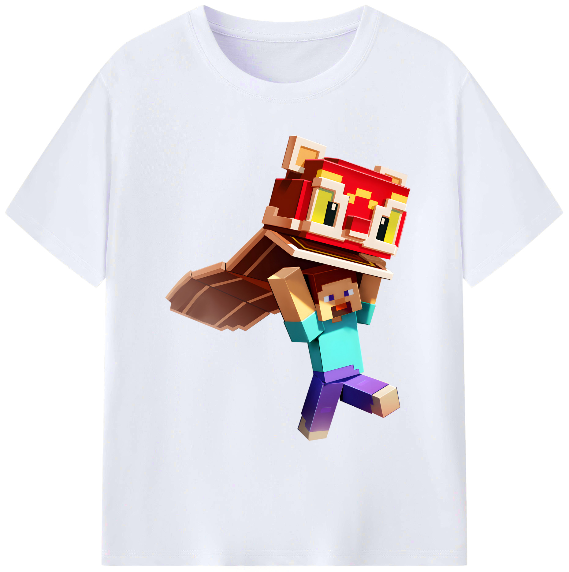 （画像用） マインクラフト ブロックの世界 Minecraft MC Block world 綿100％ メンズ半袖Tシャツ｜肌触りやわらか＆通気性