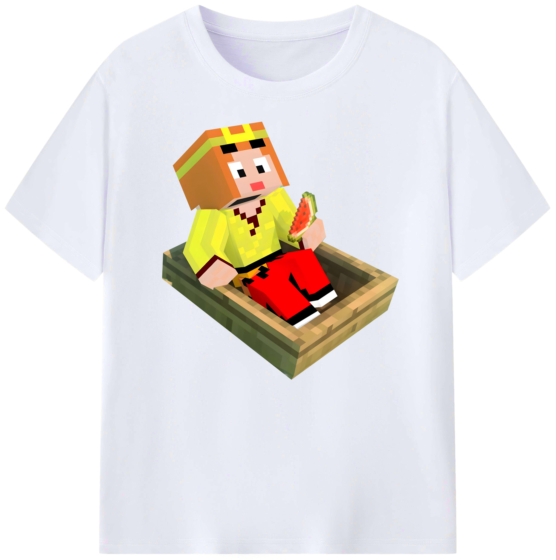 （画像用） マインクラフト ブロックの世界 Minecraft MC Block world 綿100％ メンズ半袖Tシャツ｜肌触りやわらか＆通気性