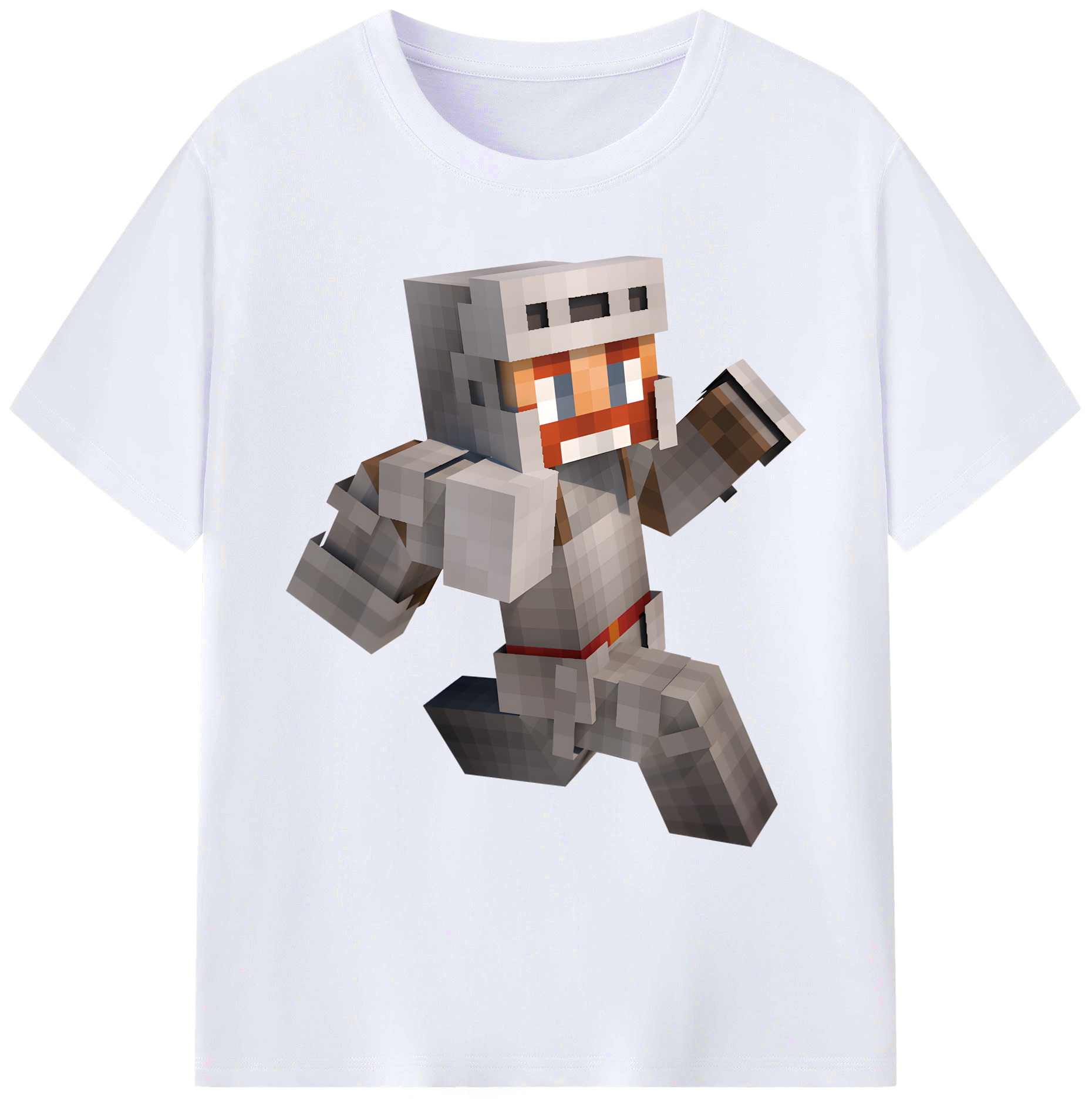 （画像用） マインクラフト ブロックの世界 Minecraft MC Block world 綿100％ メンズ半袖Tシャツ｜肌触りやわらか＆通気性