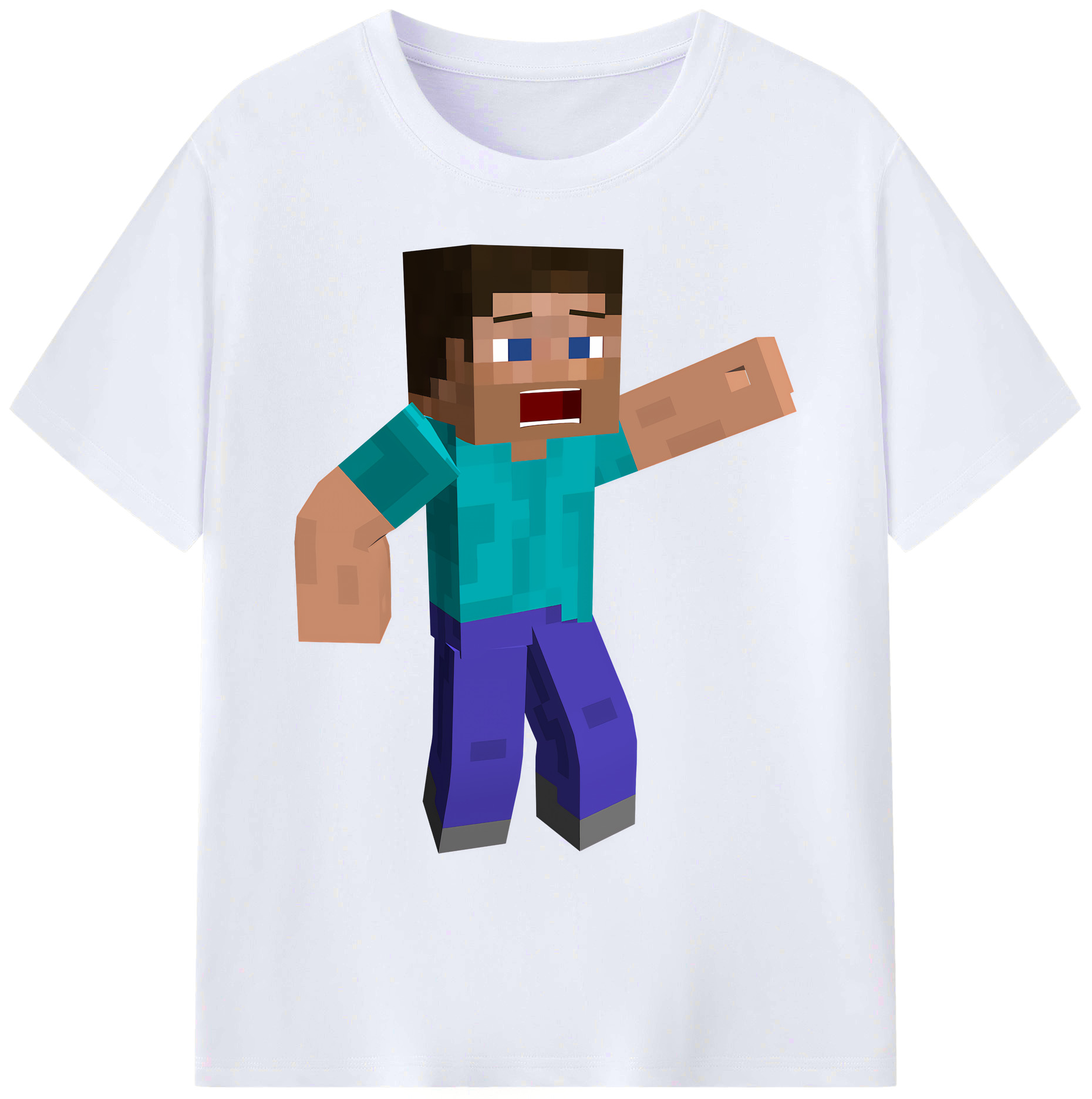 （画像用） マインクラフト ブロックの世界 Minecraft MC Block world 綿100％ メンズ半袖Tシャツ｜肌触りやわらか＆通気性