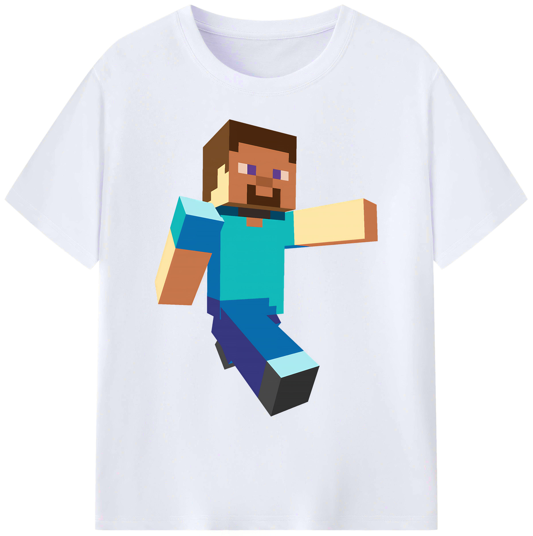 （画像用） マインクラフト ブロックの世界 Minecraft MC Block world 綿100％ メンズ半袖Tシャツ｜肌触りやわらか＆通気性