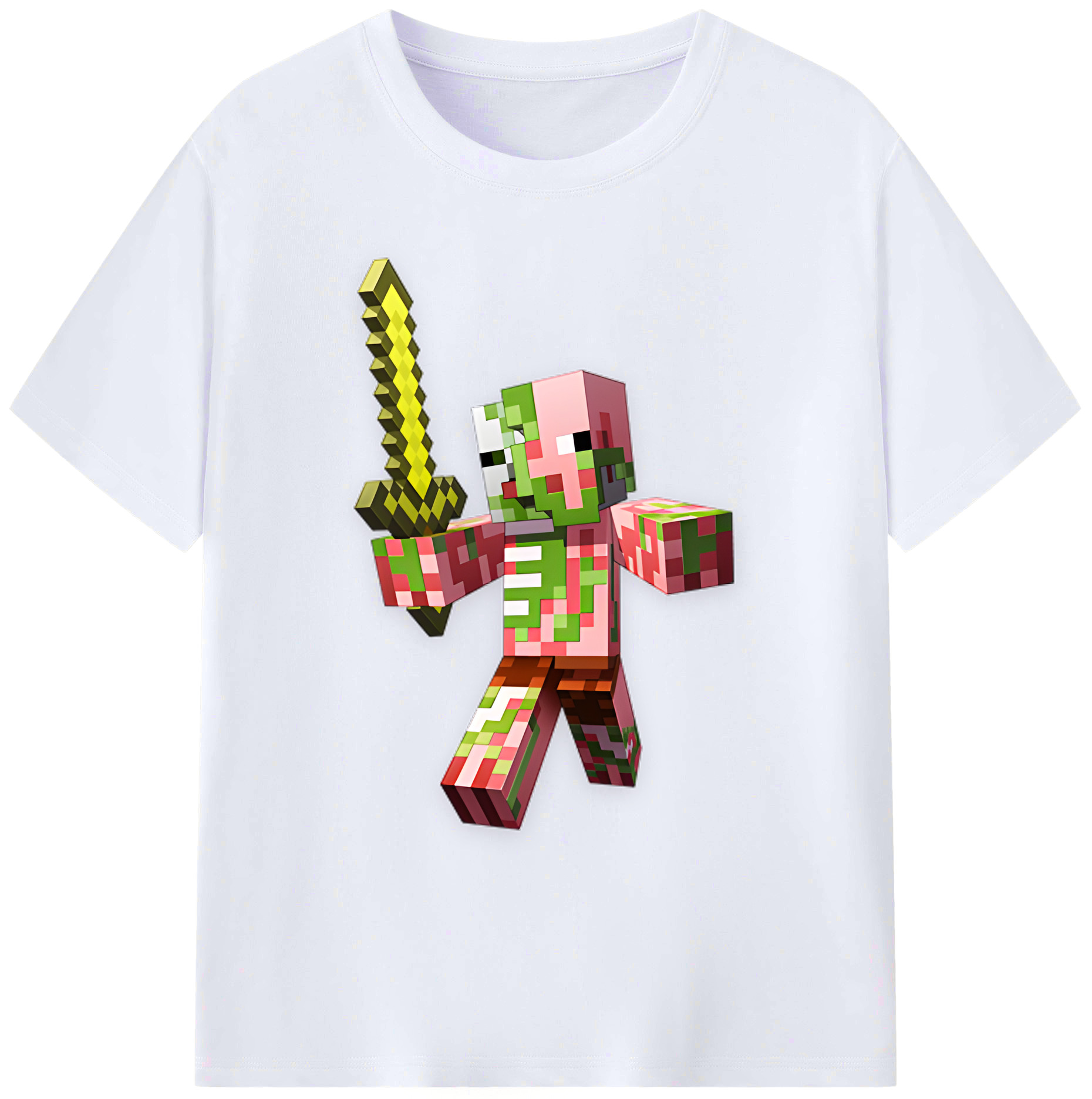 （画像用） マインクラフト ブロックの世界 Minecraft MC Block world 綿100％ メンズ半袖Tシャツ｜肌触りやわらか＆通気性