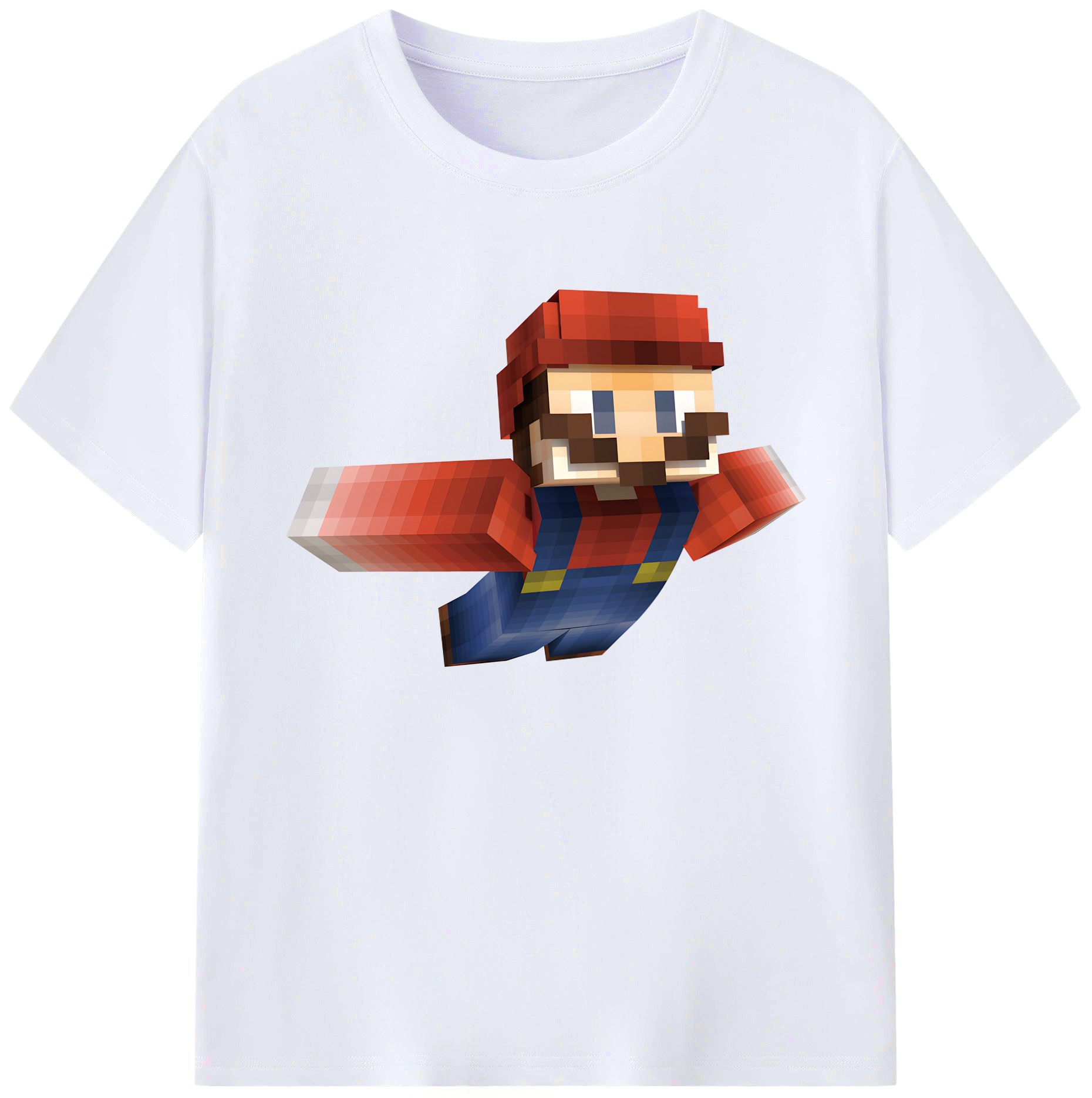 （画像用） マインクラフト ブロックの世界 Minecraft MC Block world 綿100％ メンズ半袖Tシャツ｜肌触りやわらか＆通気性
