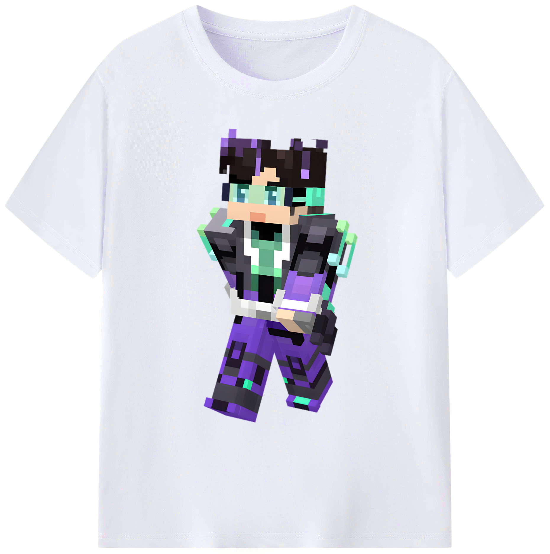 （画像用） マインクラフト ブロックの世界 Minecraft MC Block world 綿100％ メンズ半袖Tシャツ｜肌触りやわらか＆通気性