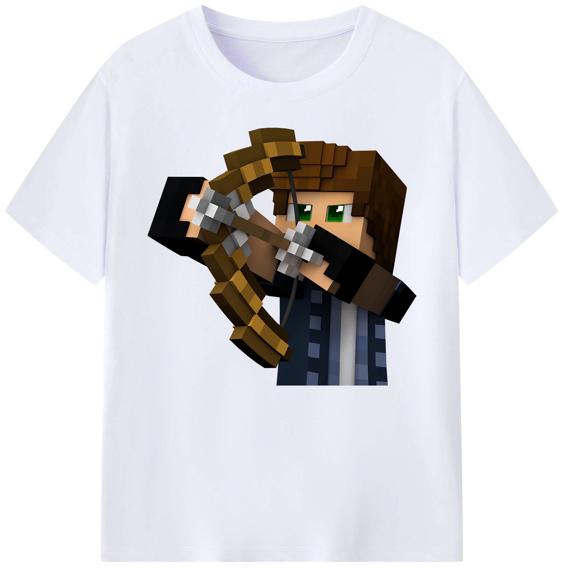 （画像用） マインクラフト ブロックの世界 Minecraft MC Block world 綿100％ メンズ半袖Tシャツ｜肌触りやわらか＆通気性