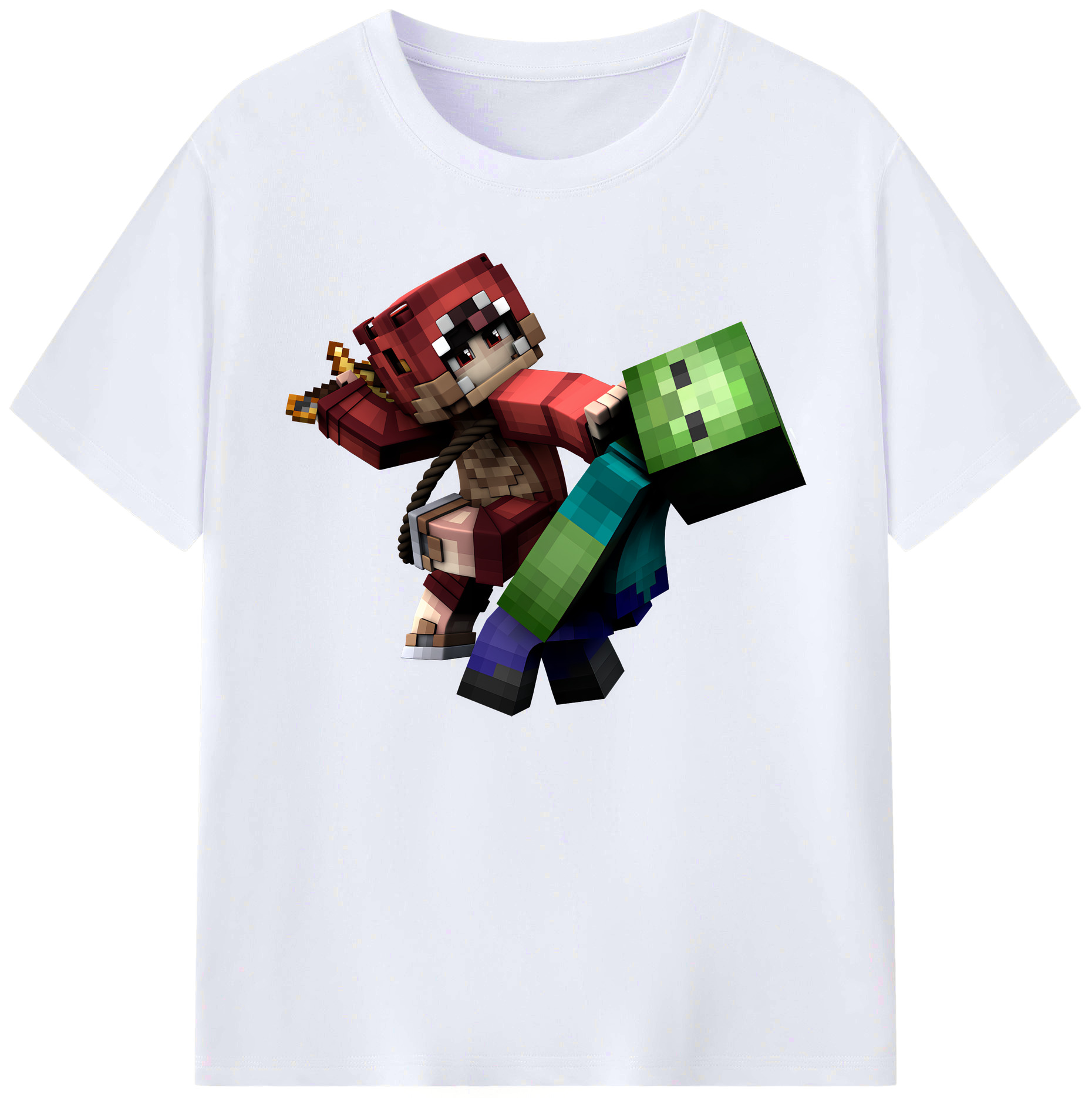 （画像用） マインクラフト ブロックの世界 Minecraft MC Block world 綿100％ メンズ半袖Tシャツ｜肌触りやわらか＆通気性