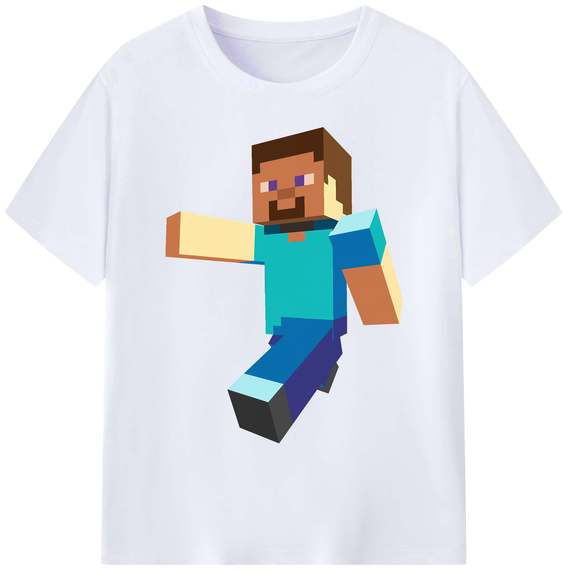 （画像用） マインクラフト ブロックの世界 Minecraft MC Block world 綿100％ メンズ半袖Tシャツ｜肌触りやわらか＆通気性