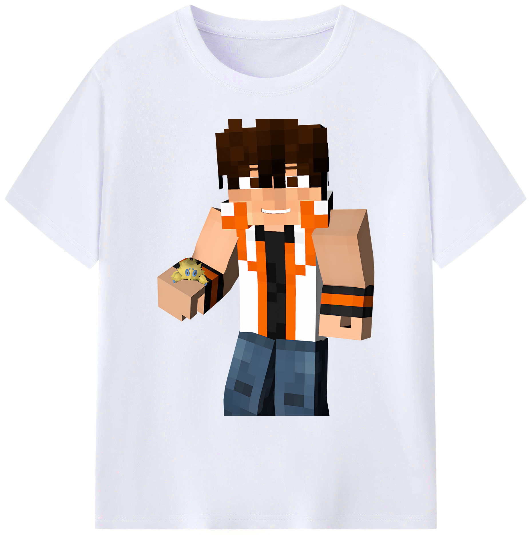 （画像用） マインクラフト ブロックの世界 Minecraft MC Block world 綿100％ メンズ半袖Tシャツ｜肌触りやわらか＆通気性
