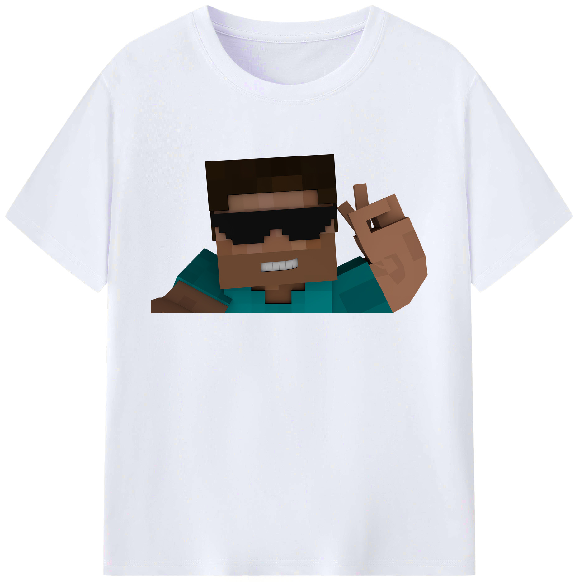 （画像用） マインクラフト ブロックの世界 Minecraft MC Block world 綿100％ メンズ半袖Tシャツ｜肌触りやわらか＆通気性