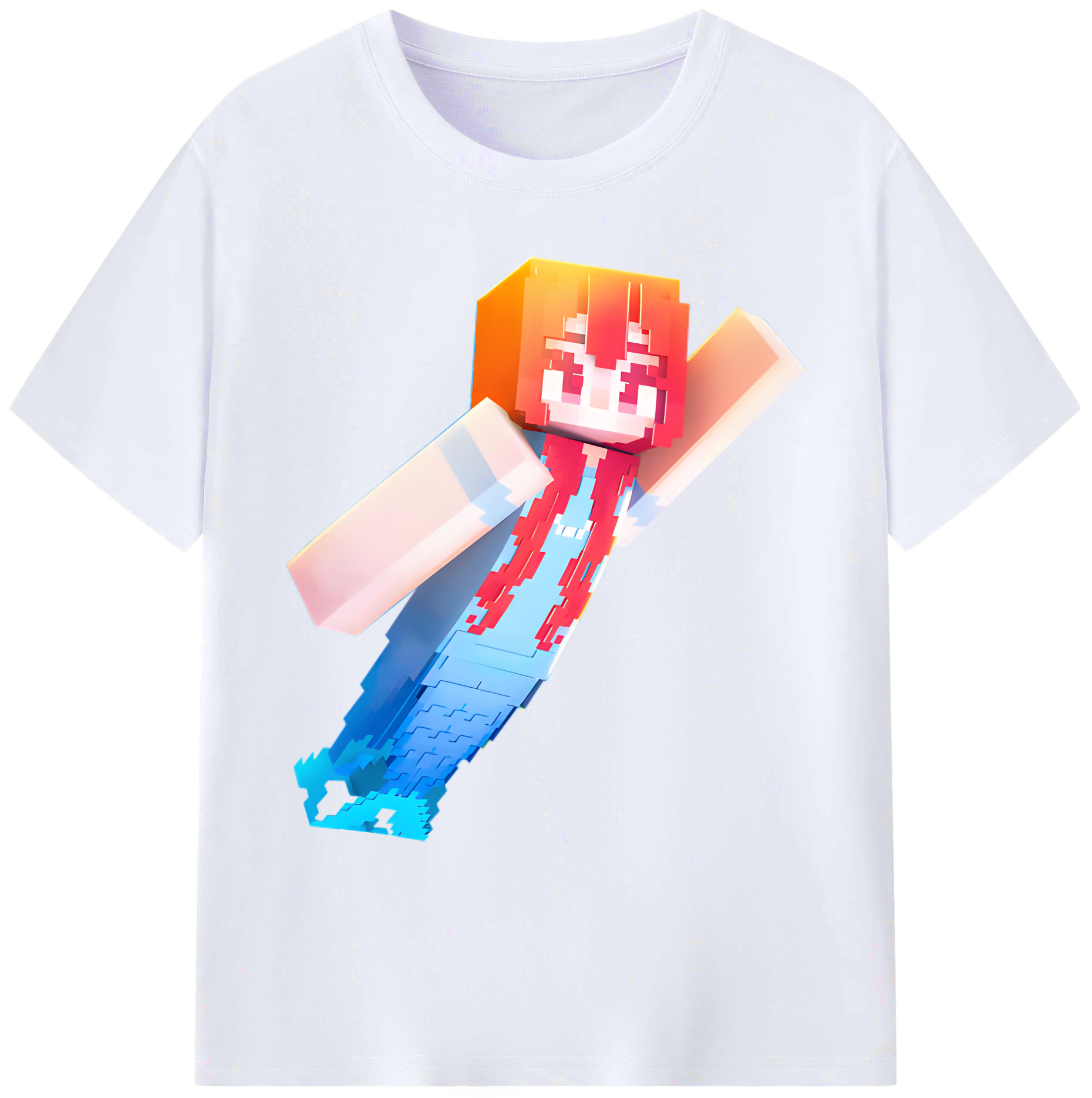 （画像用） マインクラフト ブロックの世界 Minecraft MC Block world 綿100％ メンズ半袖Tシャツ｜肌触りやわらか＆通気性