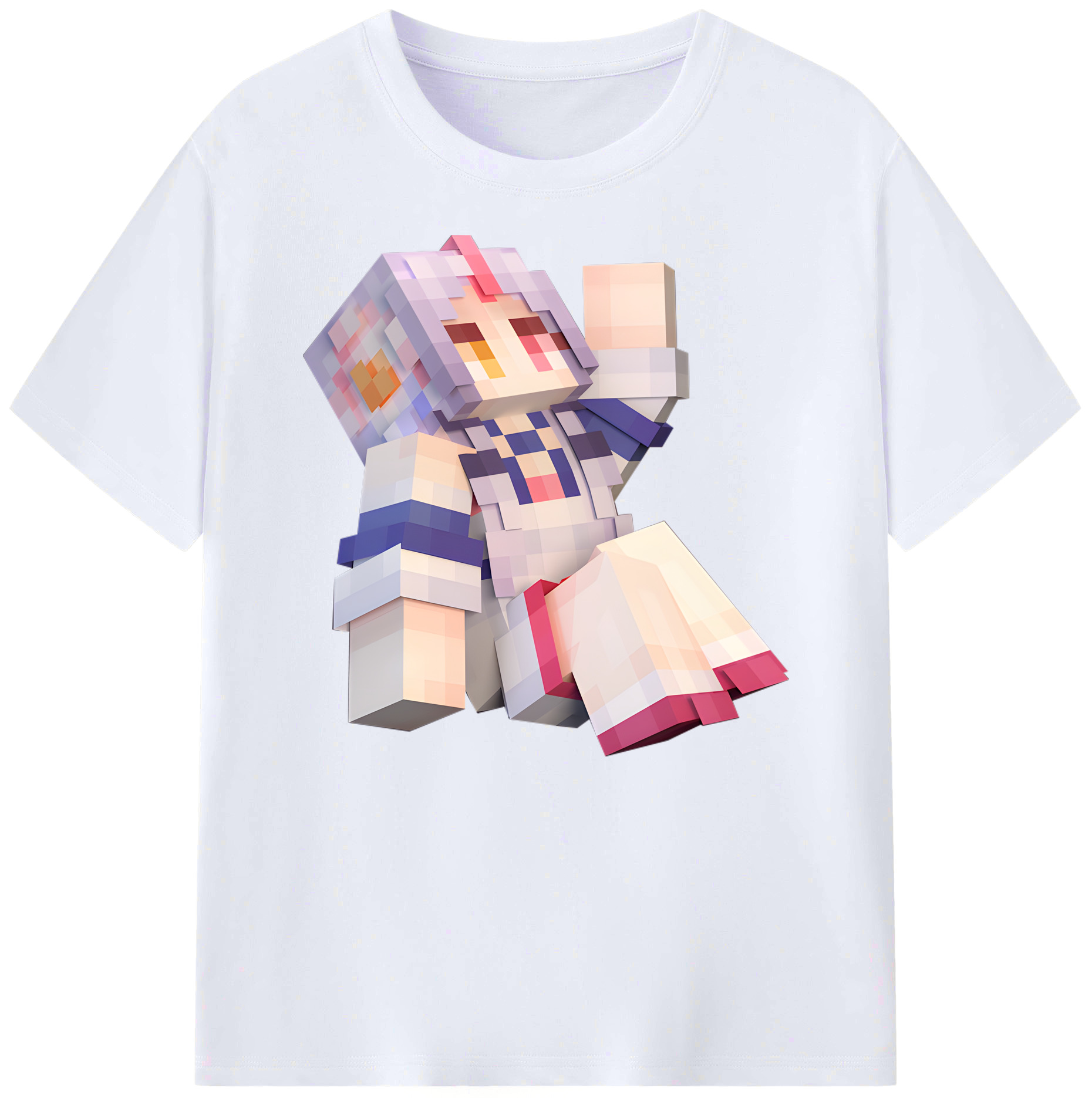 （画像用） マインクラフト ブロックの世界 Minecraft MC Block world 綿100％ メンズ半袖Tシャツ｜肌触りやわらか＆通気性