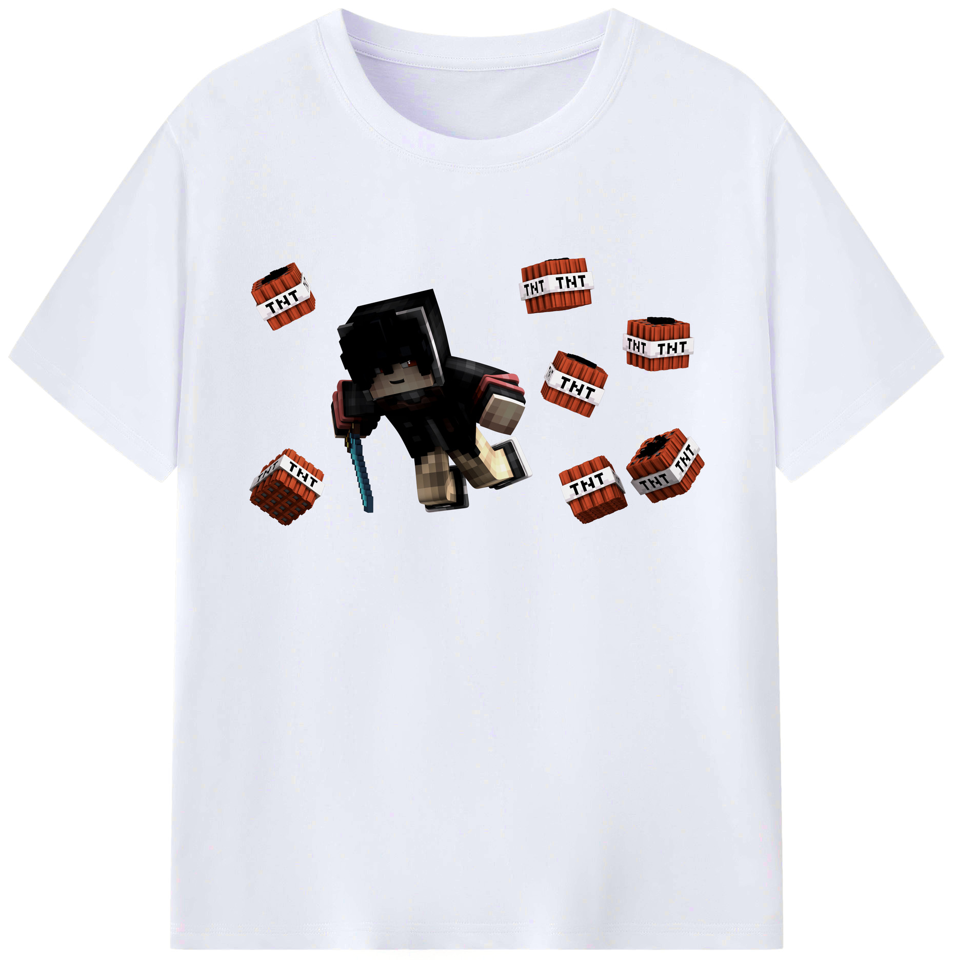 （画像用） マインクラフト ブロックの世界 Minecraft MC Block world 綿100％ メンズ半袖Tシャツ｜肌触りやわらか＆通気性