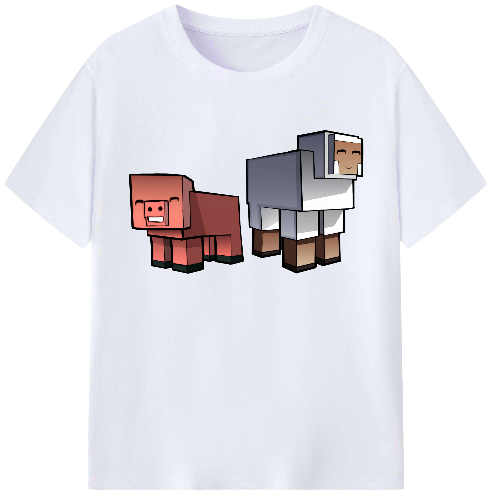 （画像用） マインクラフト ブロックの世界 Minecraft MC Block world 綿100％ メンズ半袖Tシャツ｜肌触りやわらか＆通気性