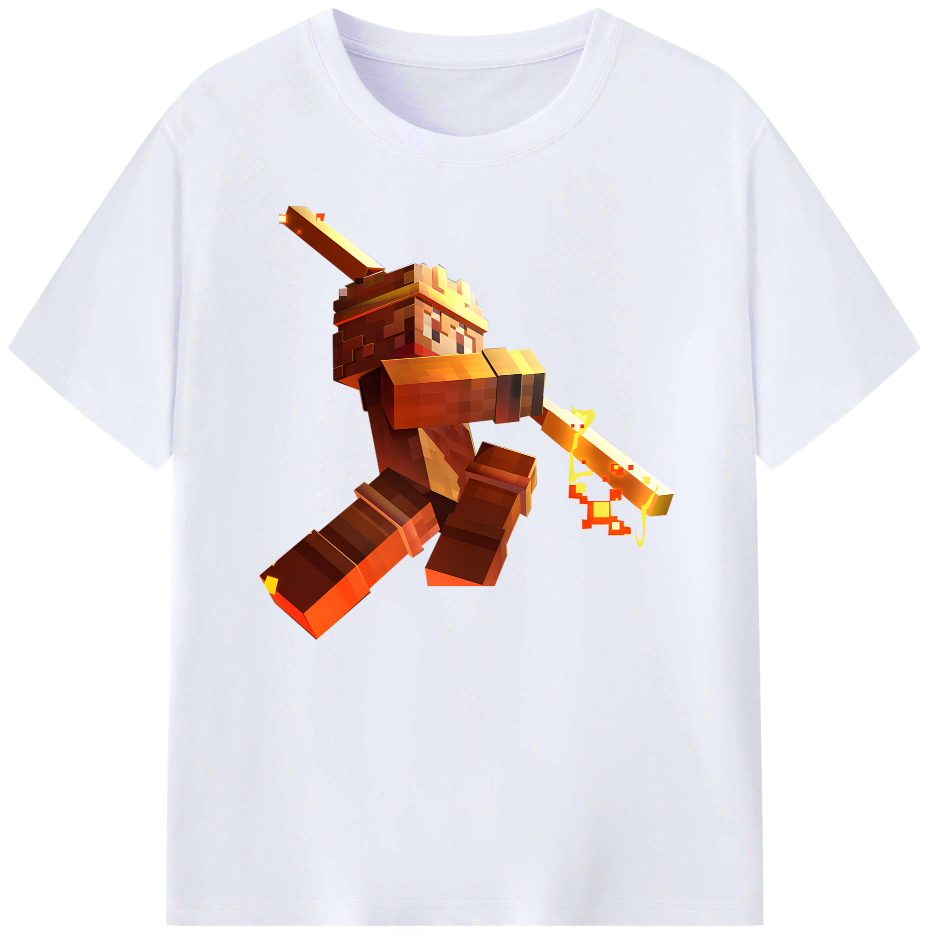 （画像用） マインクラフト ブロックの世界 Minecraft MC Block world 綿100％ メンズ半袖Tシャツ｜肌触りやわらか＆通気性
