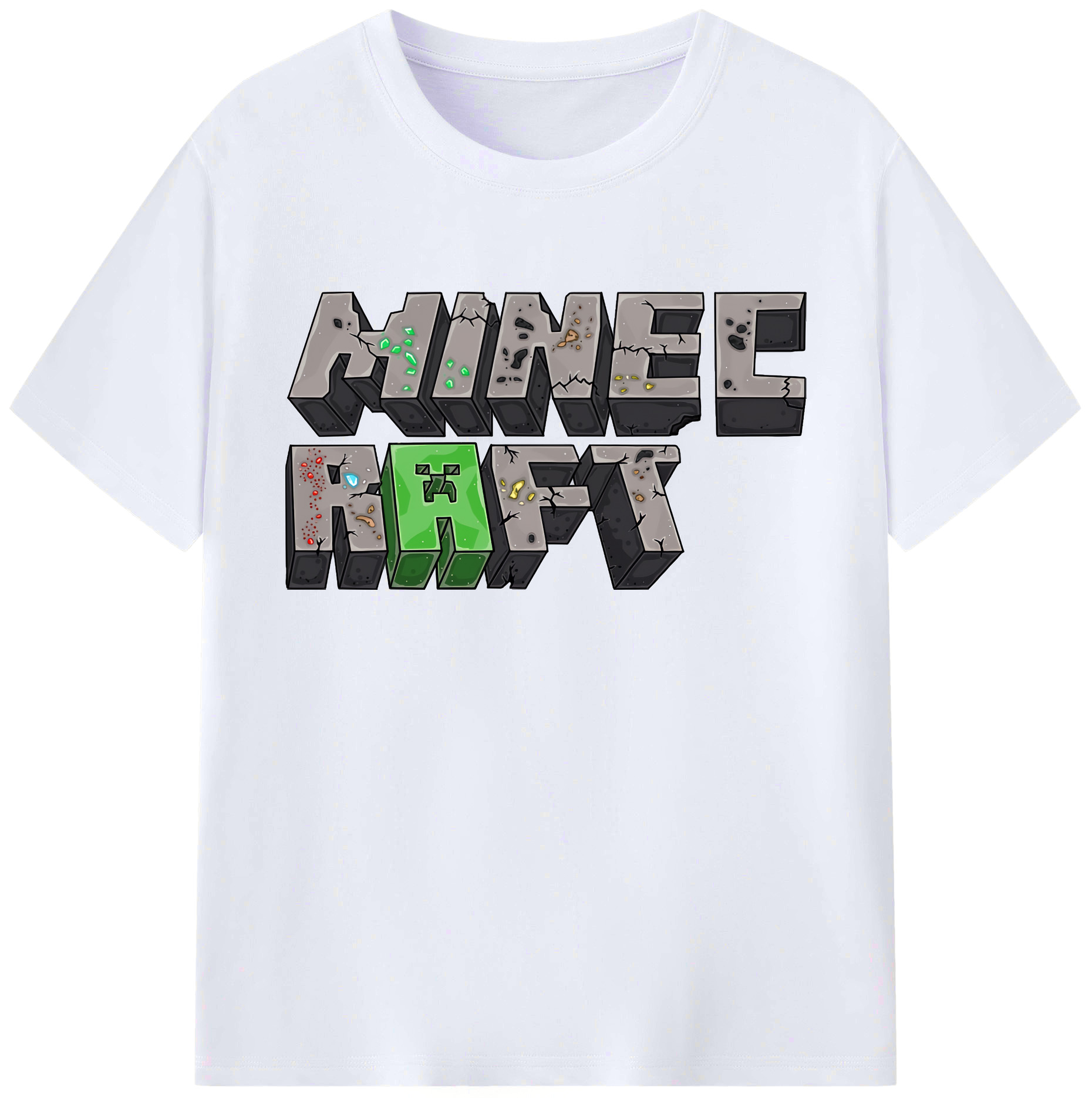 （画像用） マインクラフト ブロックの世界 Minecraft MC Block world 綿100％ メンズ半袖Tシャツ｜肌触りやわらか＆通気性
