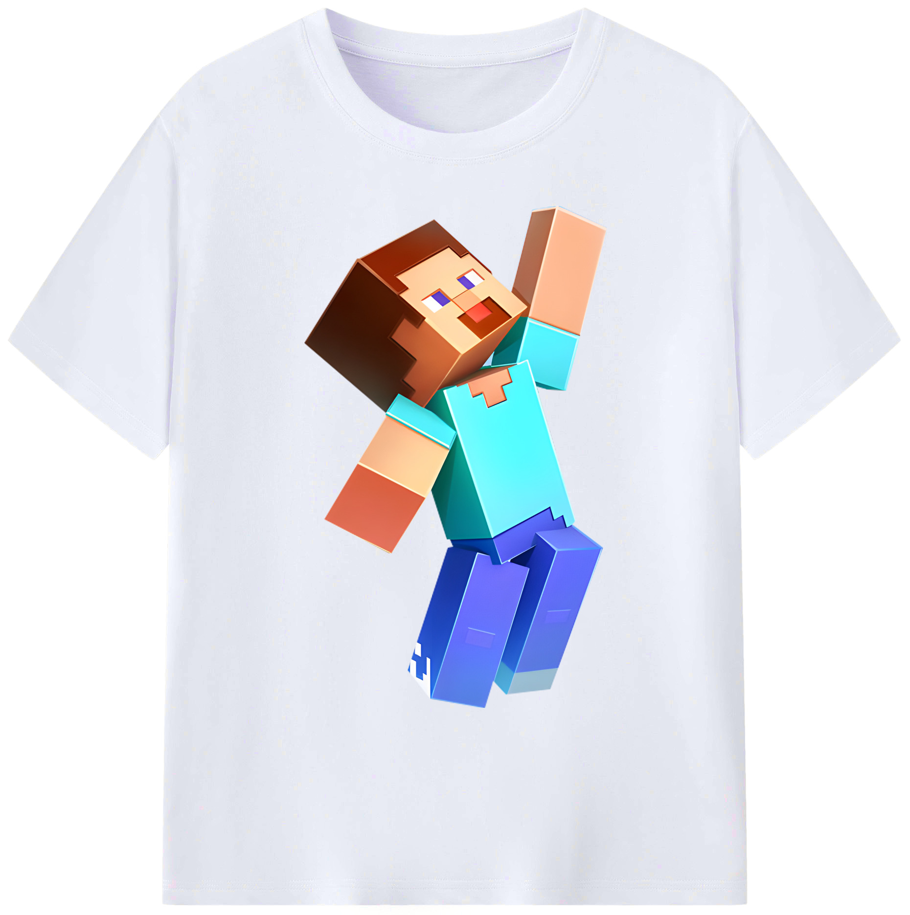 （画像用） マインクラフト ブロックの世界 Minecraft MC Block world 綿100％ メンズ半袖Tシャツ｜肌触りやわらか＆通気性