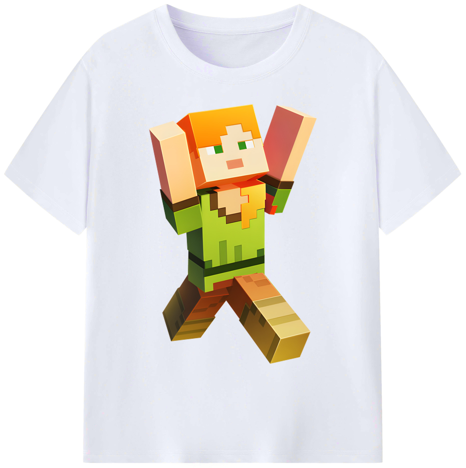 （画像用） マインクラフト ブロックの世界 Minecraft MC Block world 綿100％ メンズ半袖Tシャツ｜肌触りやわらか＆通気性