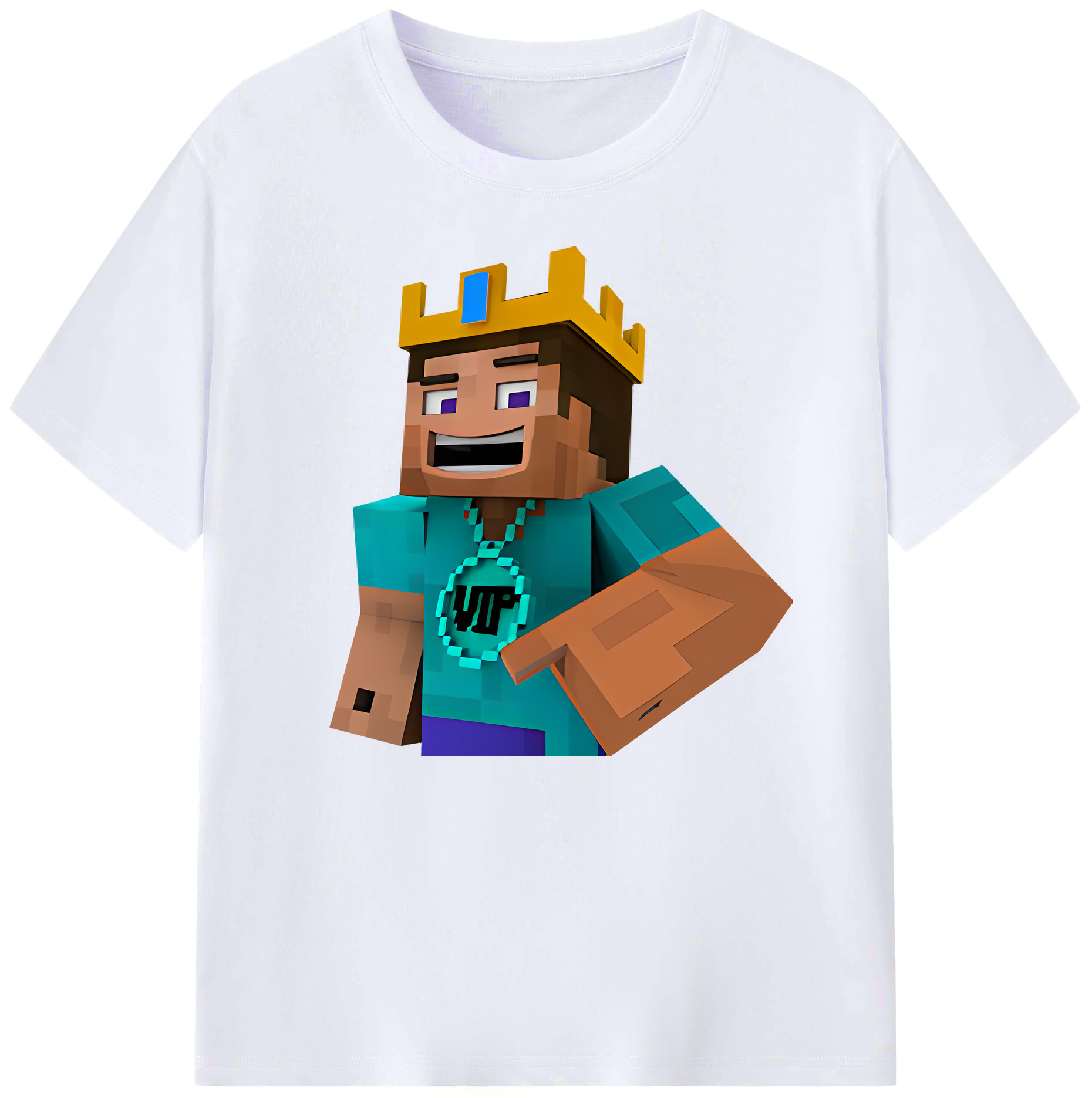（画像用） マインクラフト ブロックの世界 Minecraft MC Block world 綿100％ メンズ半袖Tシャツ｜肌触りやわらか＆通気性