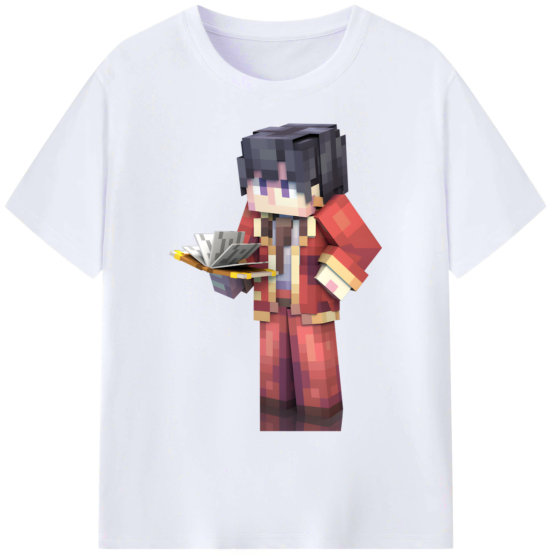 （画像用） マインクラフト ブロックの世界 Minecraft MC Block world 綿100％ メンズ半袖Tシャツ｜肌触りやわらか＆通気性