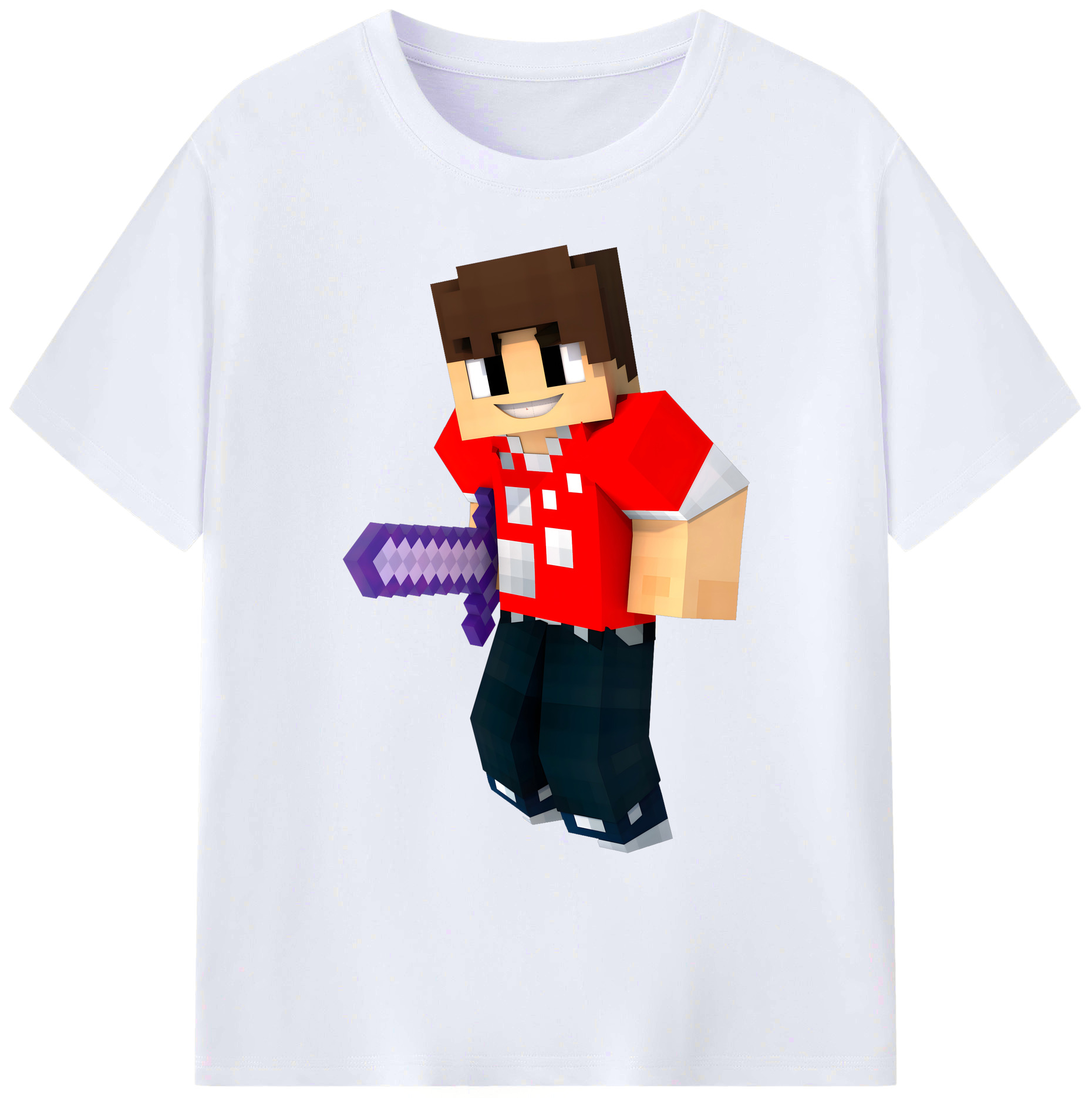（画像用） マインクラフト ブロックの世界 Minecraft MC Block world 綿100％ メンズ半袖Tシャツ｜肌触りやわらか＆通気性