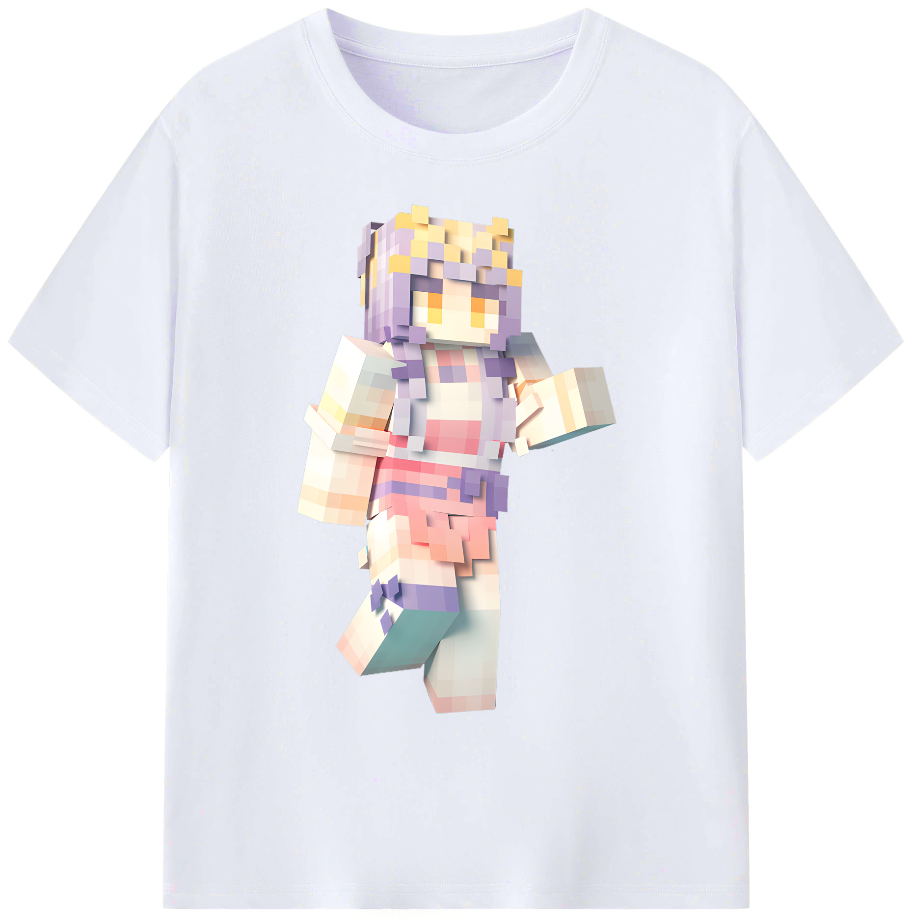 （画像用） マインクラフト ブロックの世界 Minecraft MC Block world 綿100％ メンズ半袖Tシャツ｜肌触りやわらか＆通気性