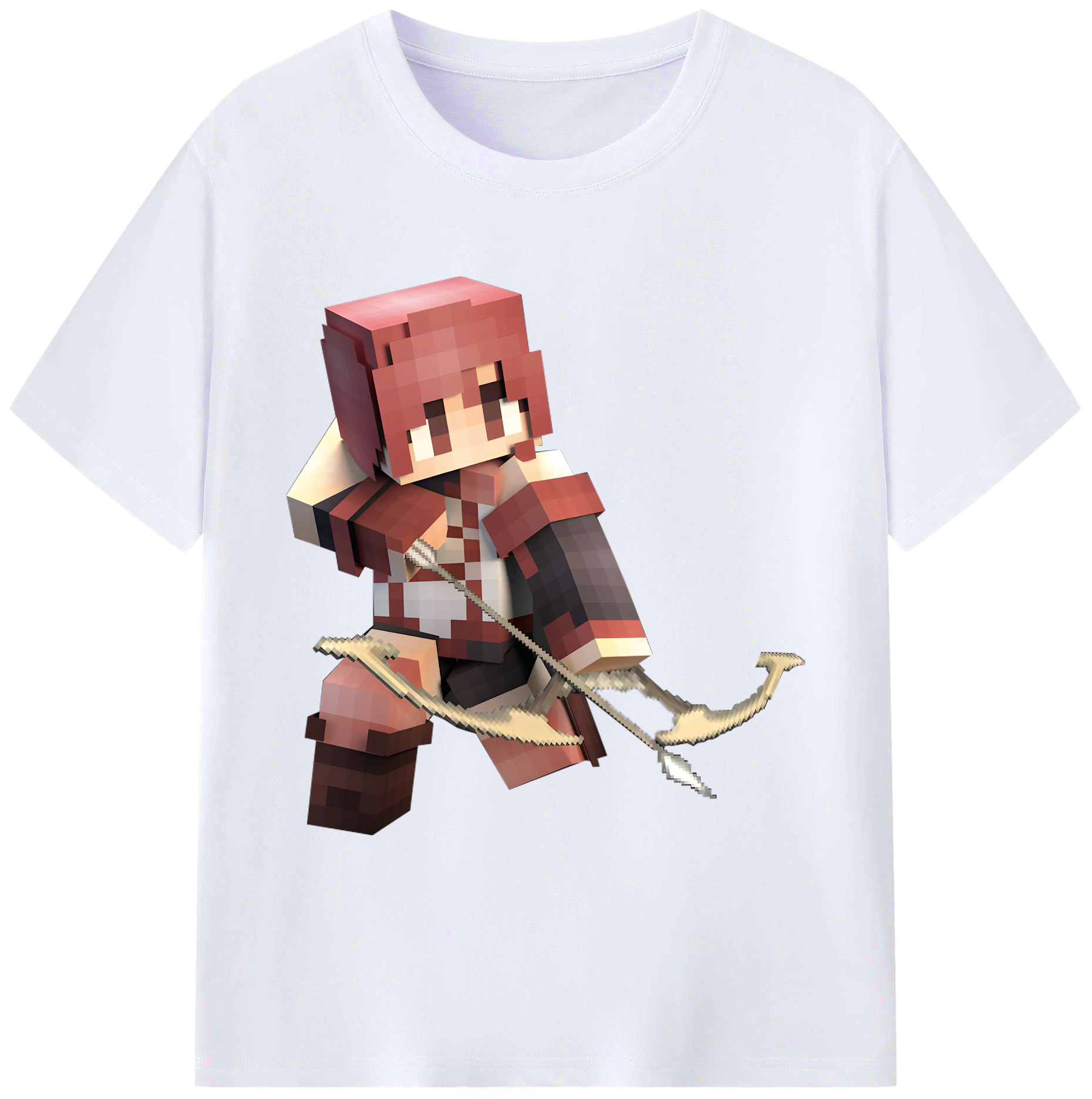 （画像用） マインクラフト ブロックの世界 Minecraft MC Block world 綿100％ メンズ半袖Tシャツ｜肌触りやわらか＆通気性