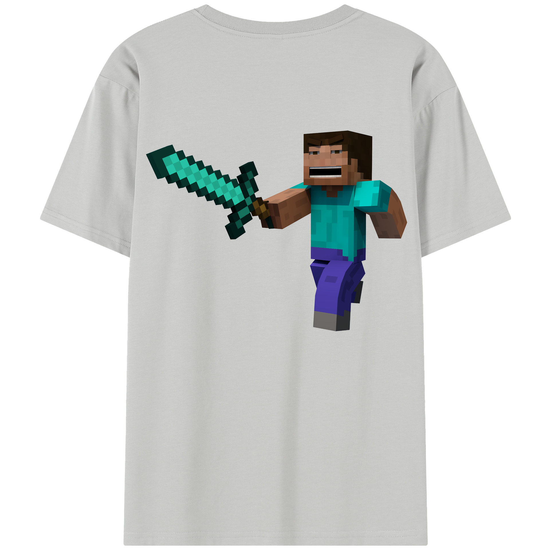 （画像用） マインクラフト ブロックの世界 Minecraft MC Block world レディース半袖Tシャツ(バックプリント)