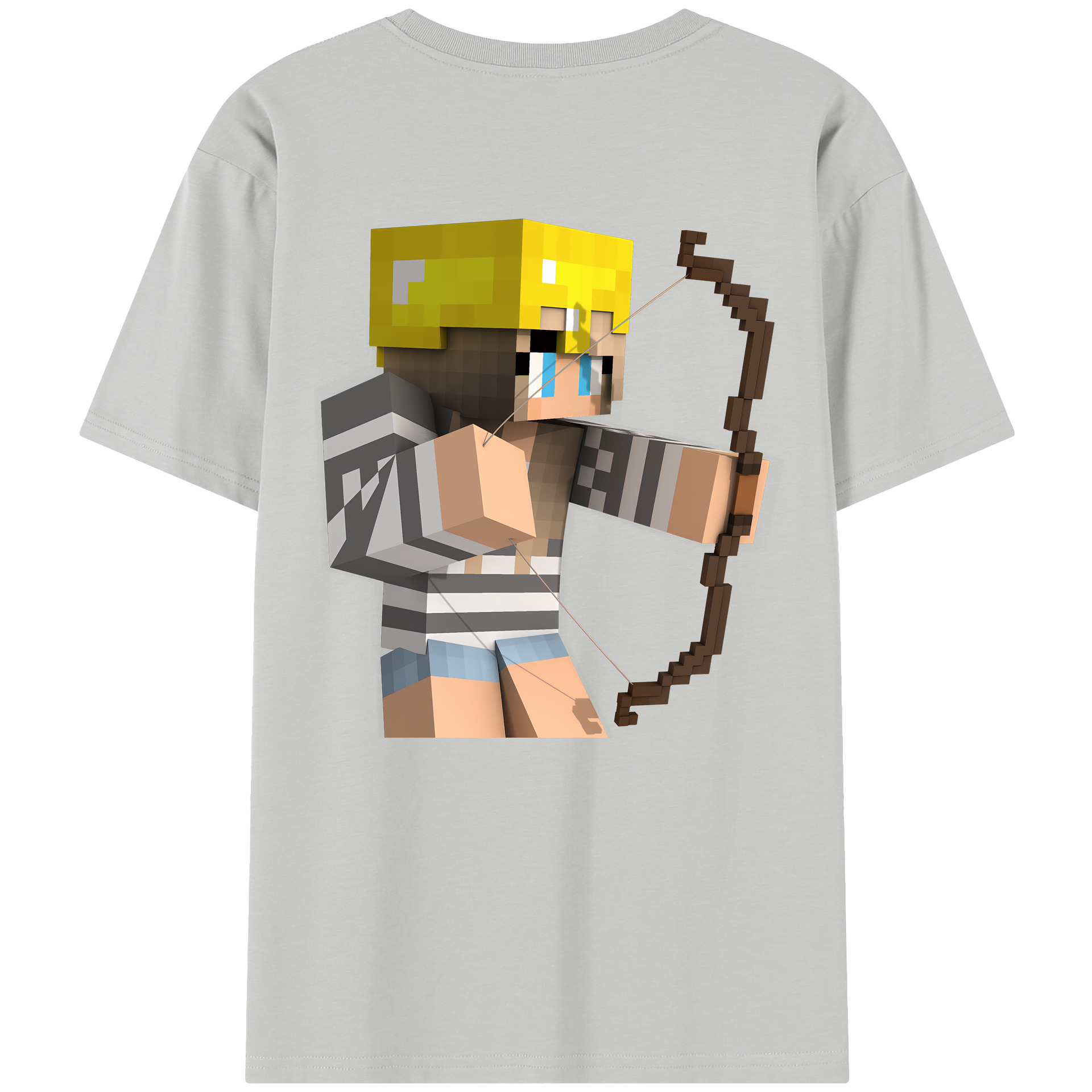 （画像用） マインクラフト ブロックの世界 Minecraft MC Block world レディース半袖Tシャツ(バックプリント)