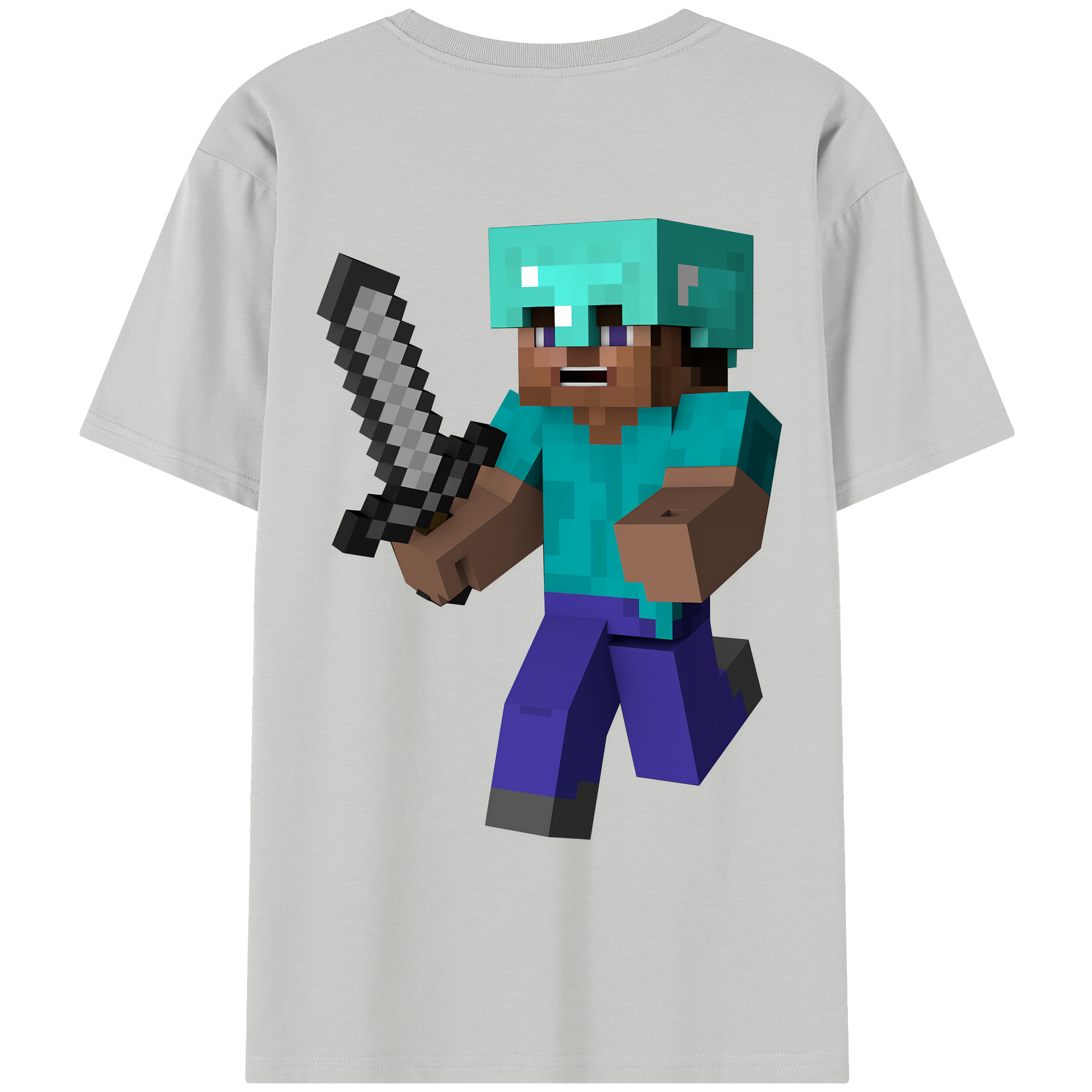 （画像用） マインクラフト ブロックの世界 Minecraft MC Block world レディース半袖Tシャツ(バックプリント)