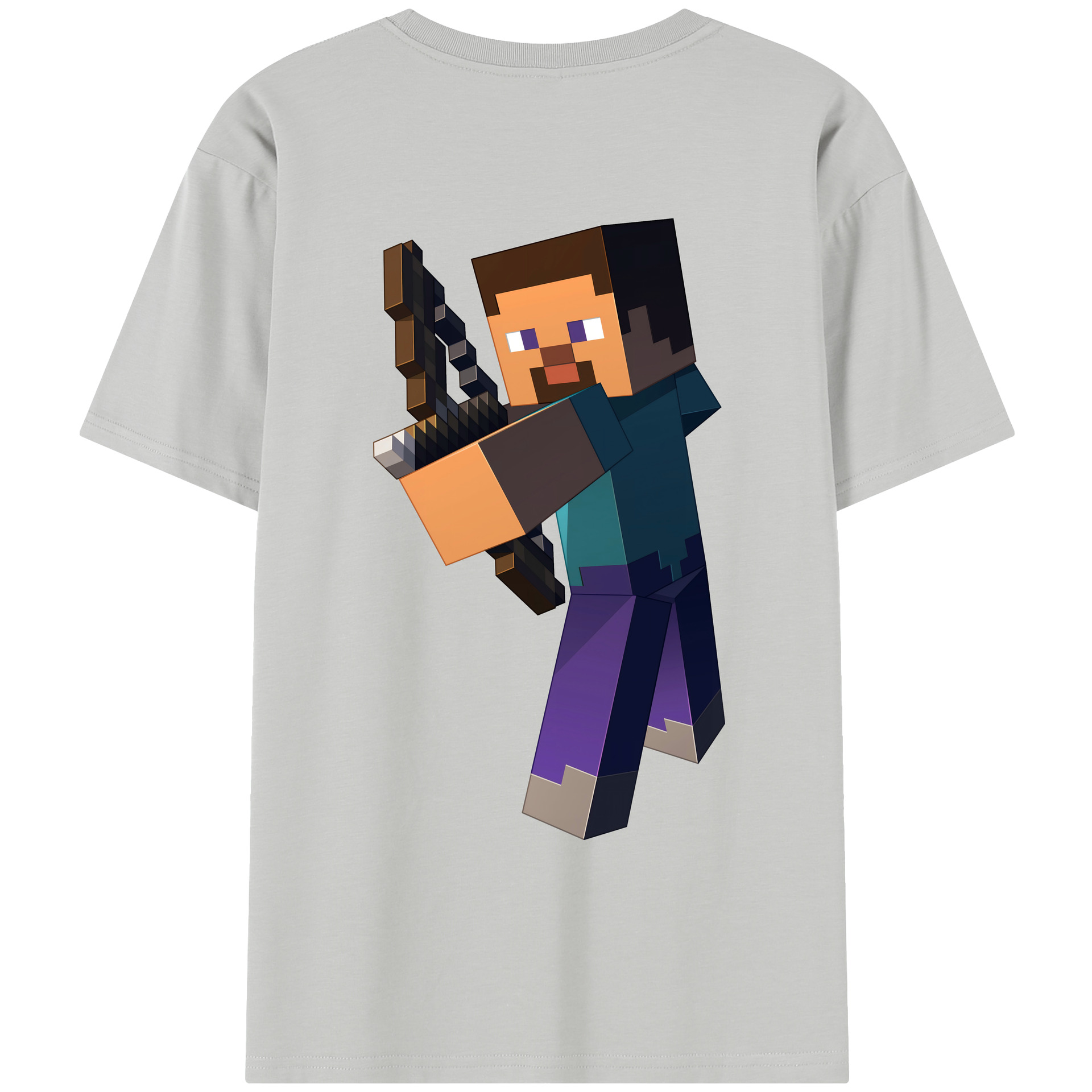 （画像用） マインクラフト ブロックの世界 Minecraft MC Block world レディース半袖Tシャツ(バックプリント)
