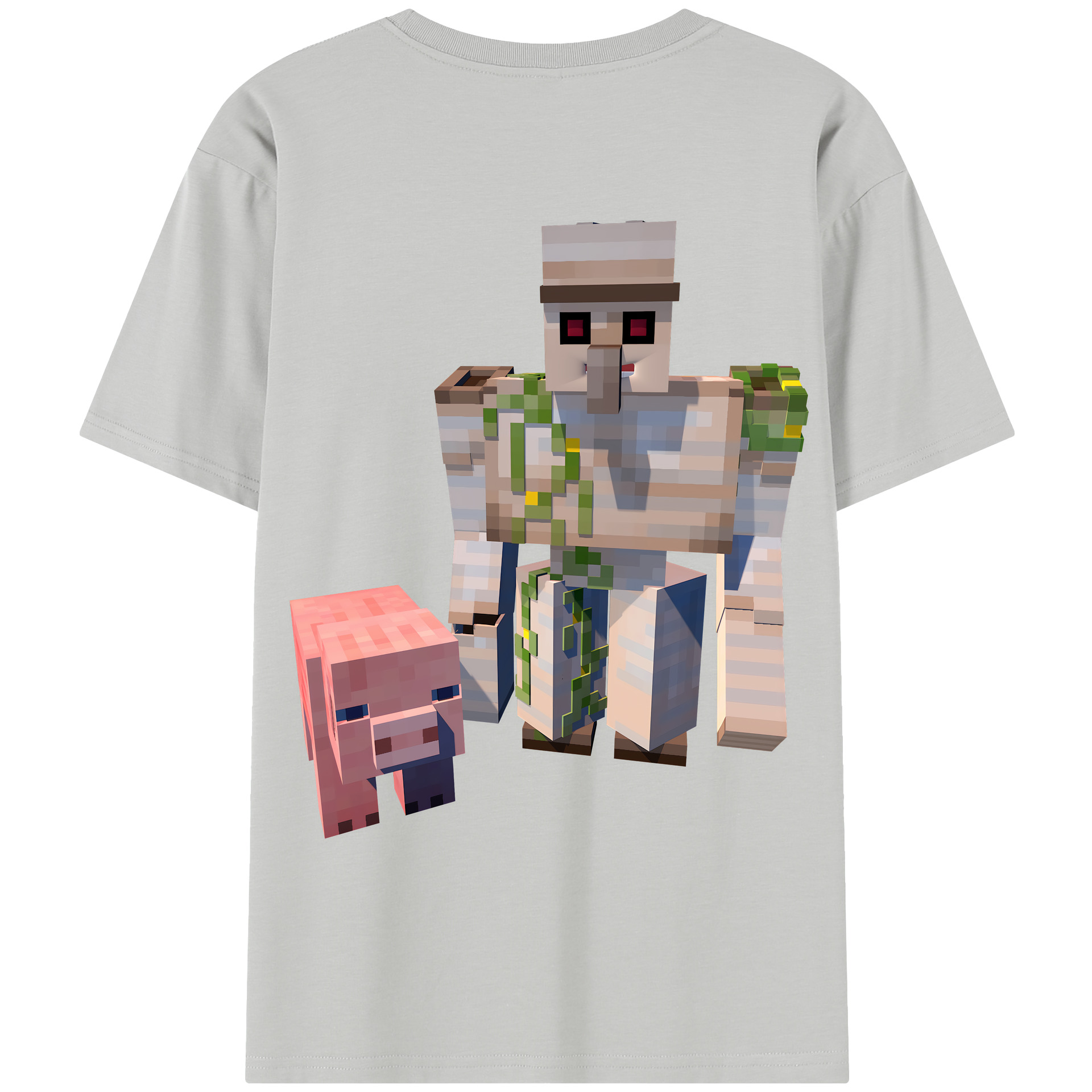 （画像用） マインクラフト ブロックの世界 Minecraft MC Block world レディース半袖Tシャツ(バックプリント)
