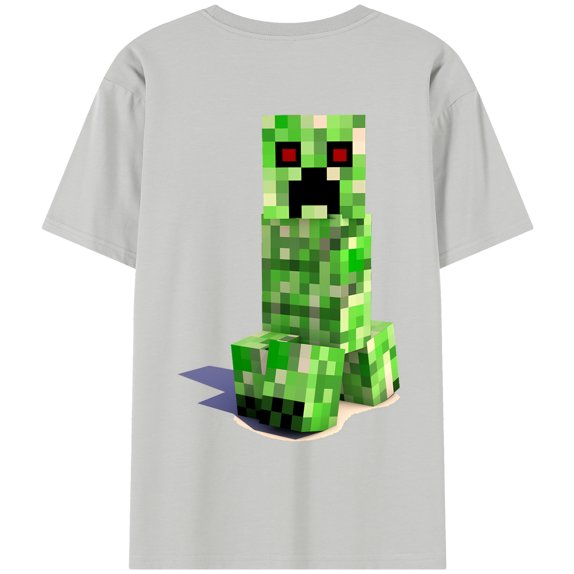 （画像用） マインクラフト ブロックの世界 Minecraft MC Block world レディース半袖Tシャツ(バックプリント)