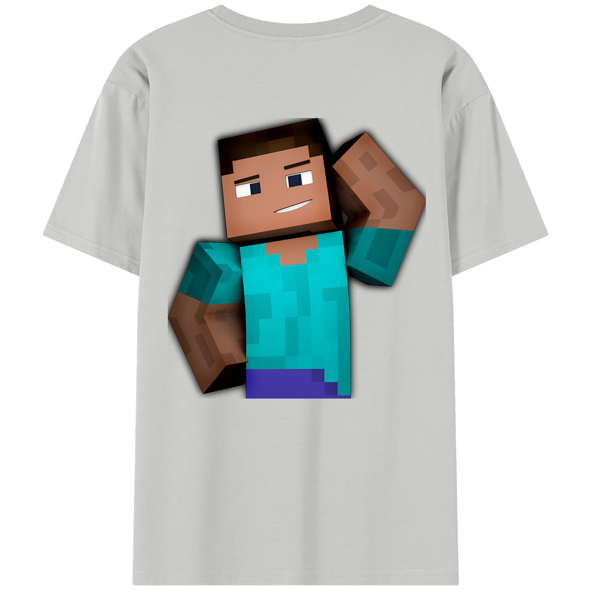 （画像用） マインクラフト ブロックの世界 Minecraft MC Block world レディース半袖Tシャツ(バックプリント)