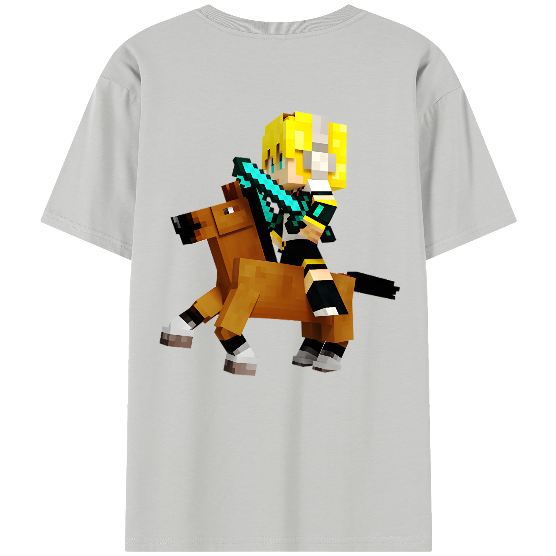 （画像用） マインクラフト ブロックの世界 Minecraft MC Block world レディース半袖Tシャツ(バックプリント)
