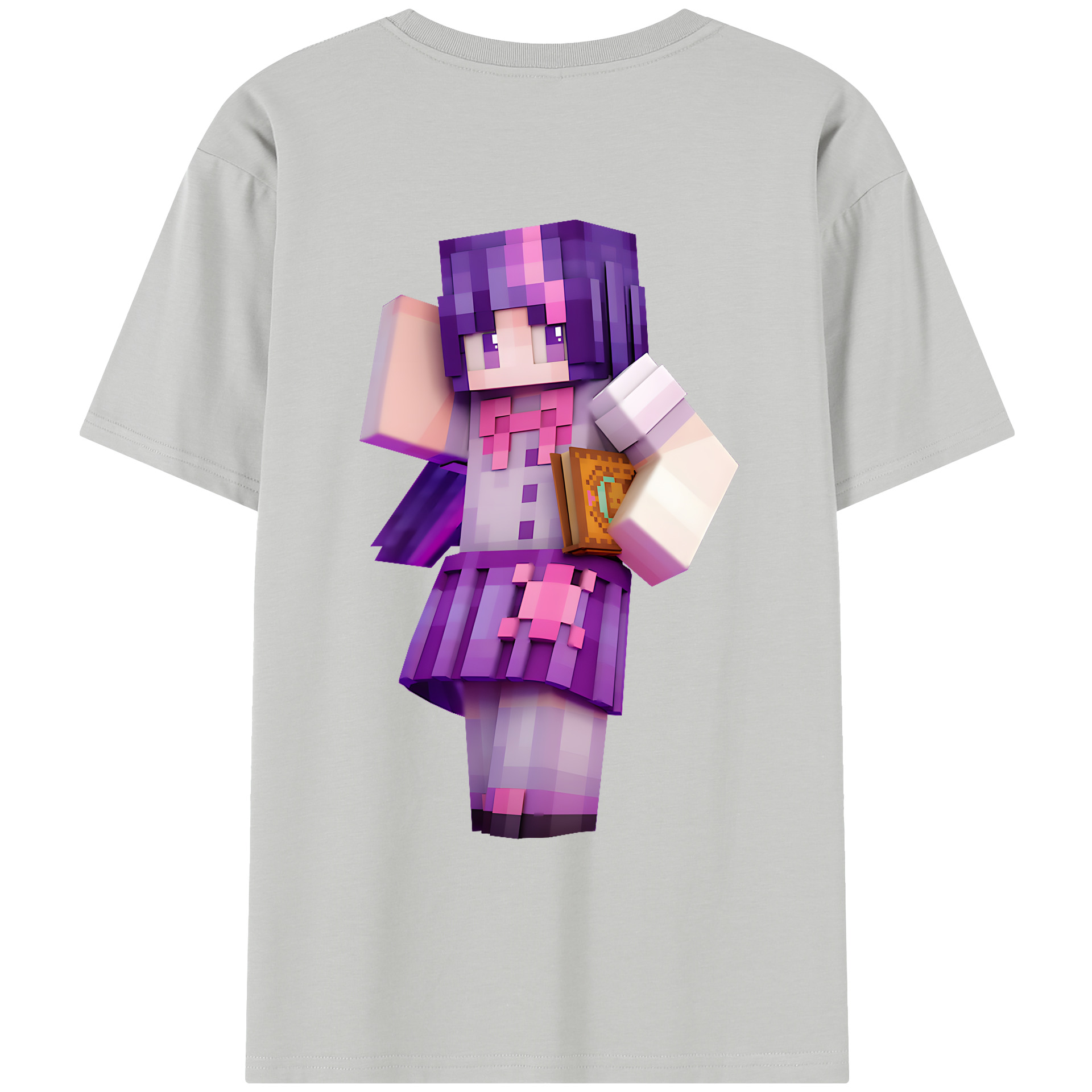 （画像用） マインクラフト ブロックの世界 Minecraft MC Block world レディース半袖Tシャツ(バックプリント)