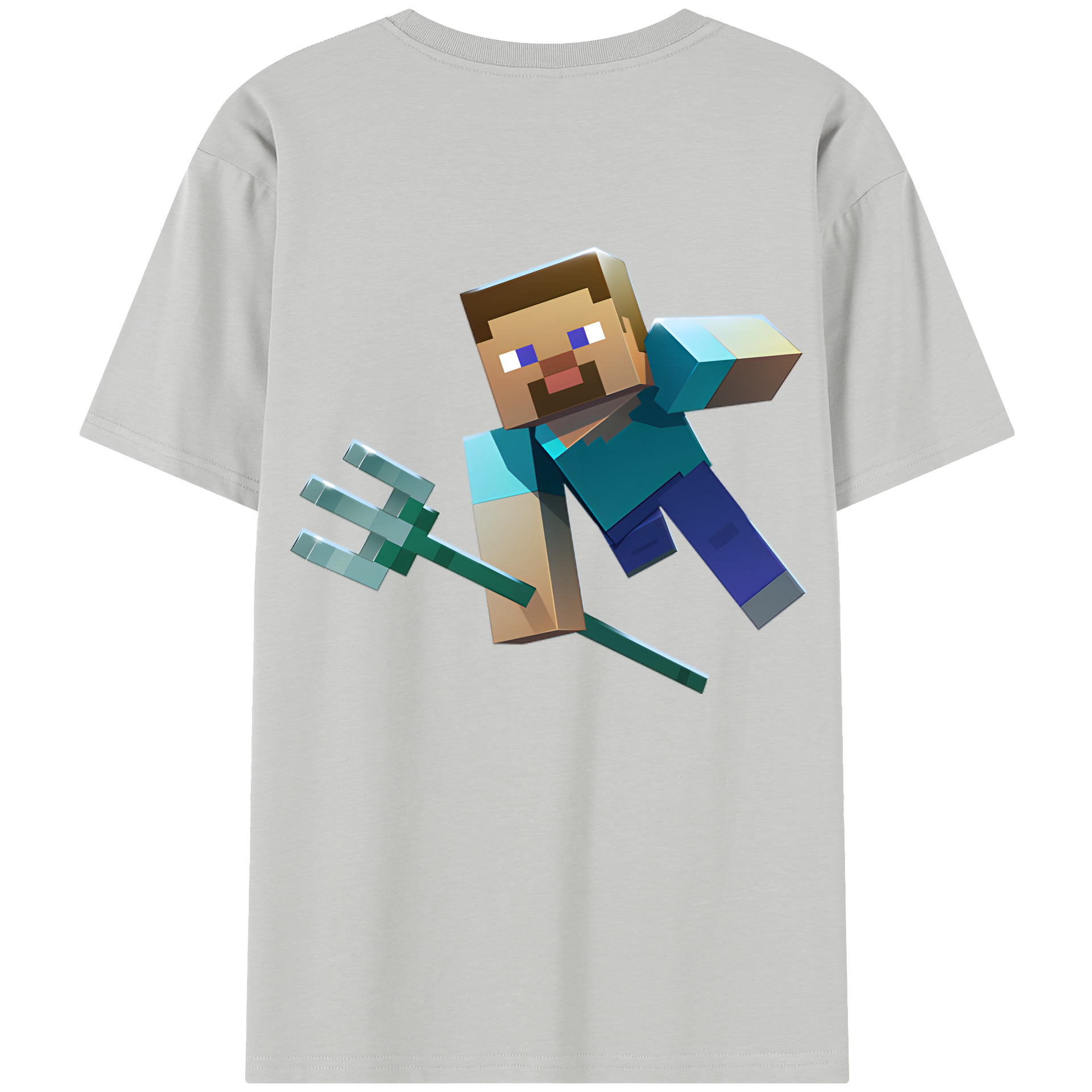 （画像用） マインクラフト ブロックの世界 Minecraft MC Block world レディース半袖Tシャツ(バックプリント)