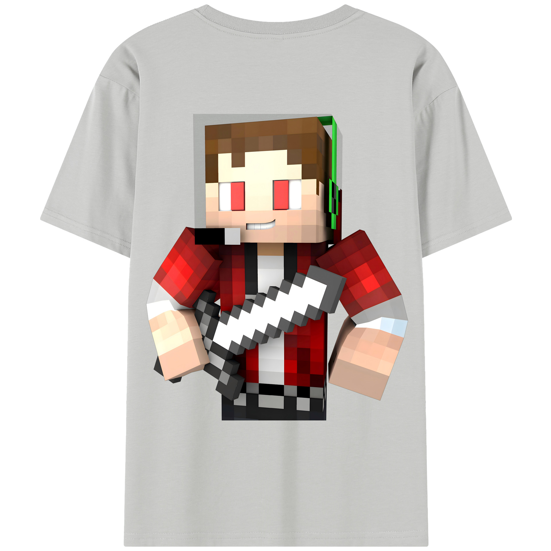 （画像用） マインクラフト ブロックの世界 Minecraft MC Block world レディース半袖Tシャツ(バックプリント)