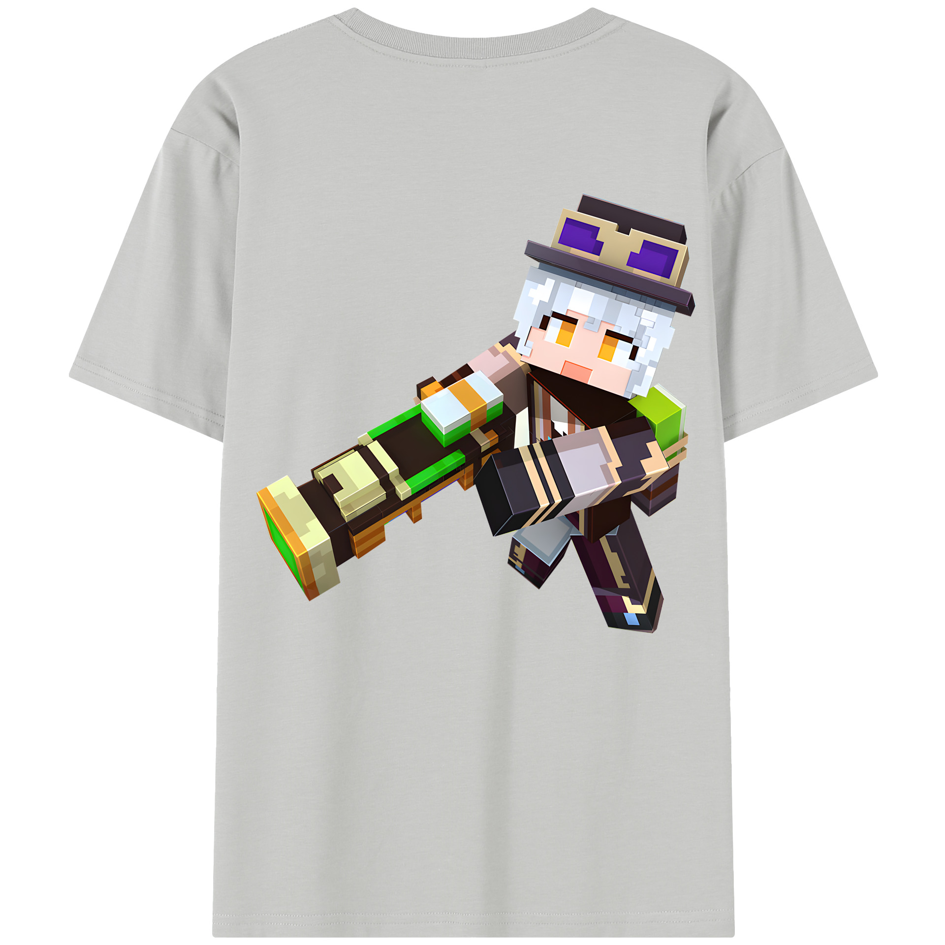 （画像用） マインクラフト ブロックの世界 Minecraft MC Block world レディース半袖Tシャツ(バックプリント)