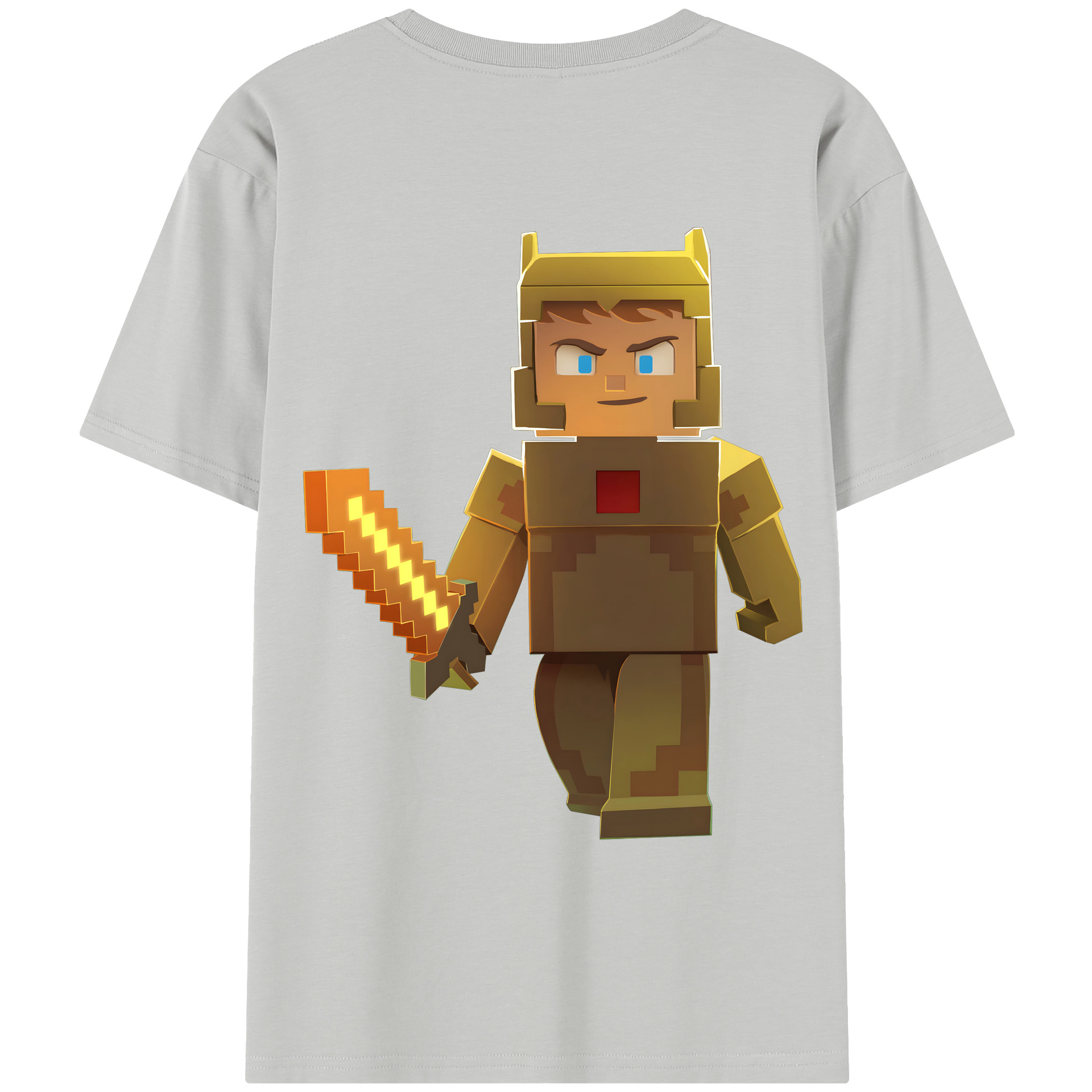 （画像用） マインクラフト ブロックの世界 Minecraft MC Block world レディース半袖Tシャツ(バックプリント)