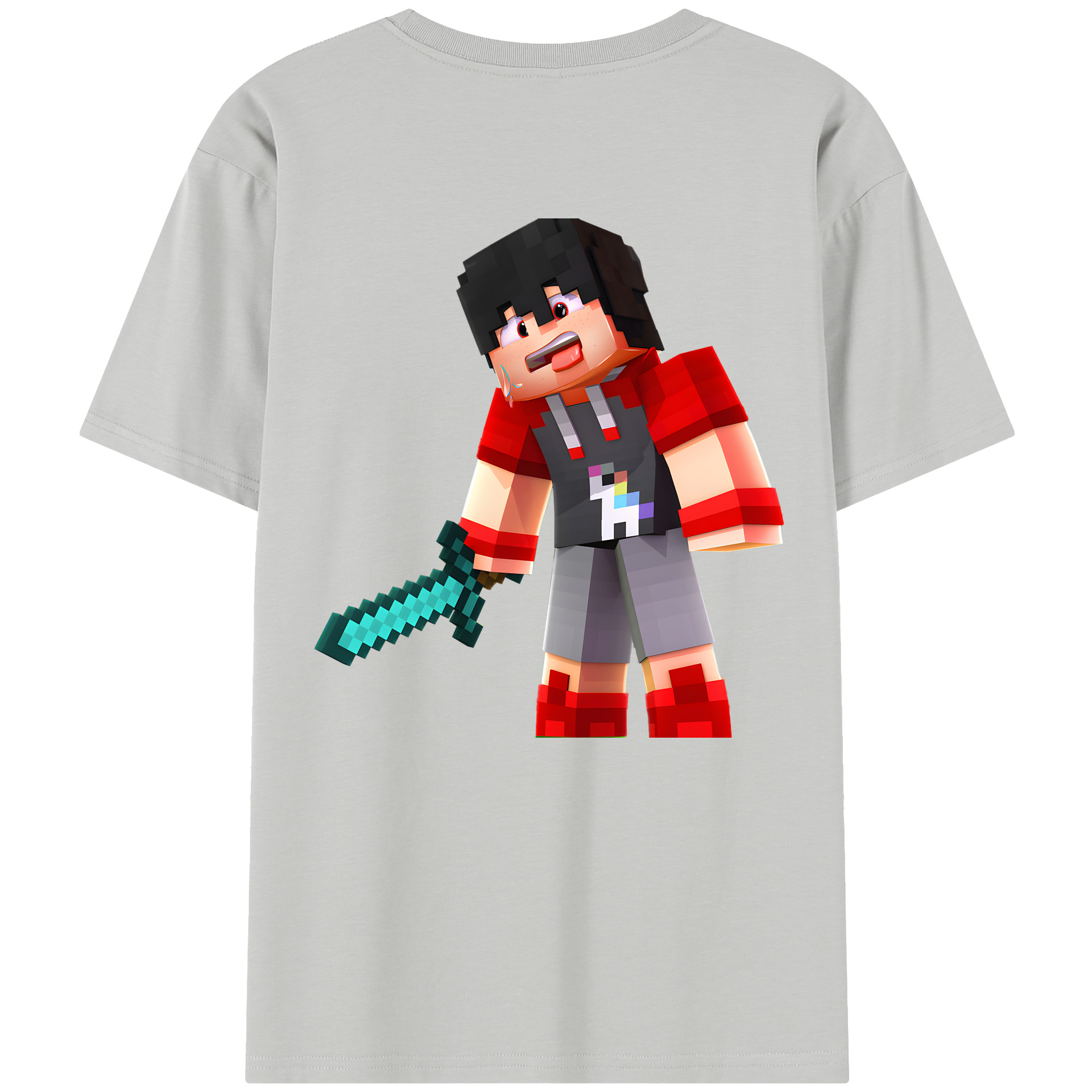（画像用） マインクラフト ブロックの世界 Minecraft MC Block world レディース半袖Tシャツ(バックプリント)