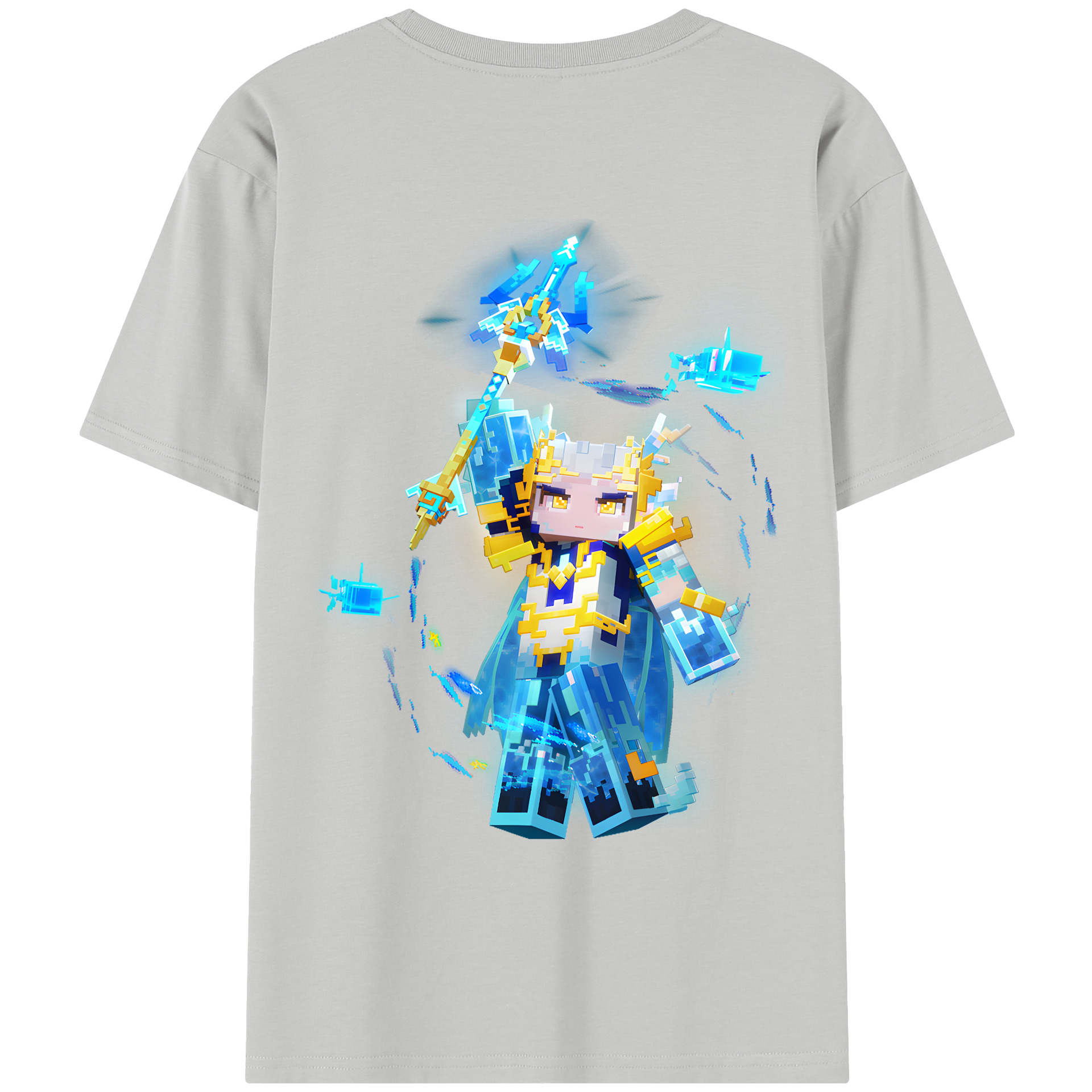 （画像用） マインクラフト ブロックの世界 Minecraft MC Block world レディース半袖Tシャツ(バックプリント)