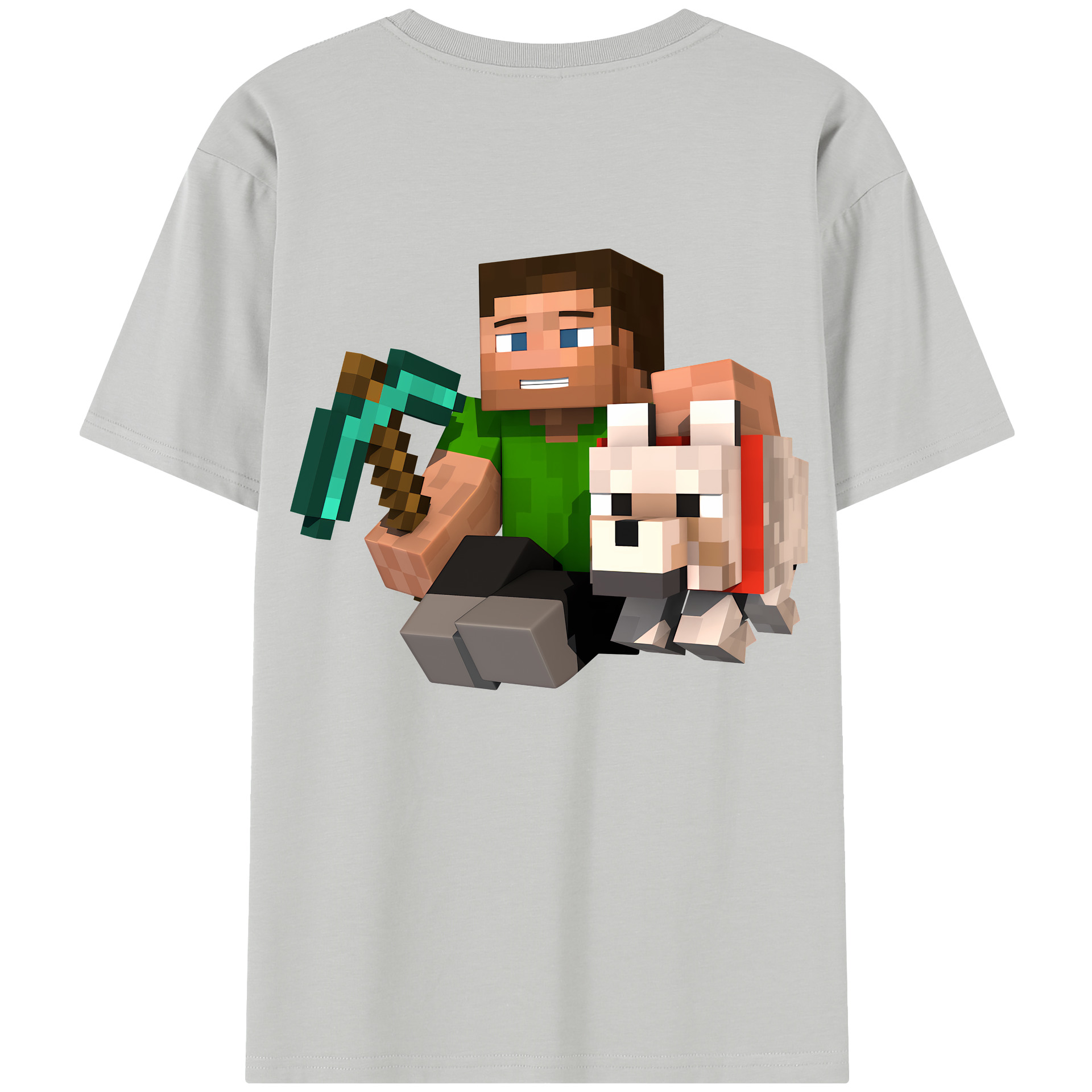 （画像用） マインクラフト ブロックの世界 Minecraft MC Block world レディース半袖Tシャツ(バックプリント)