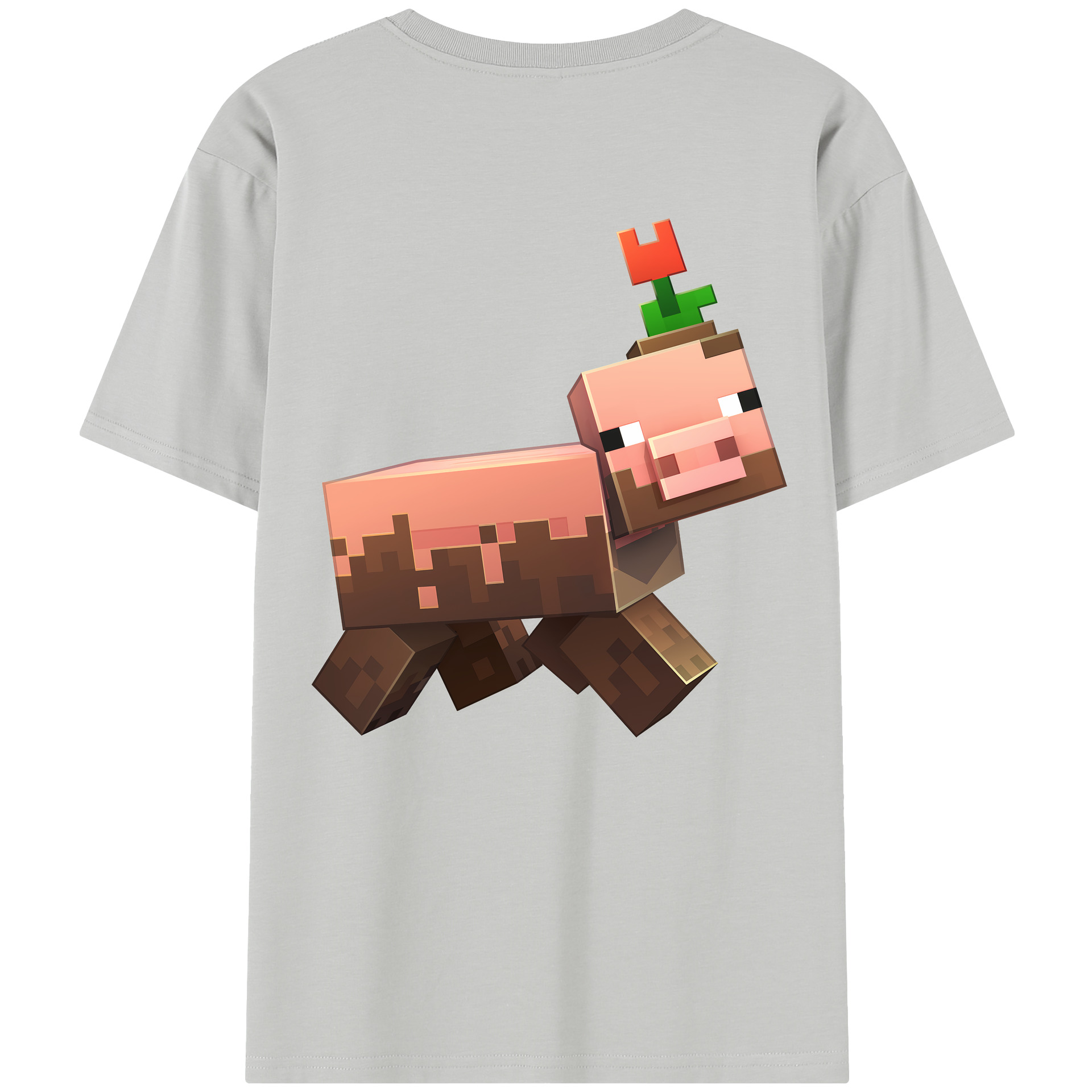 （画像用） マインクラフト ブロックの世界 Minecraft MC Block world レディース半袖Tシャツ(バックプリント)